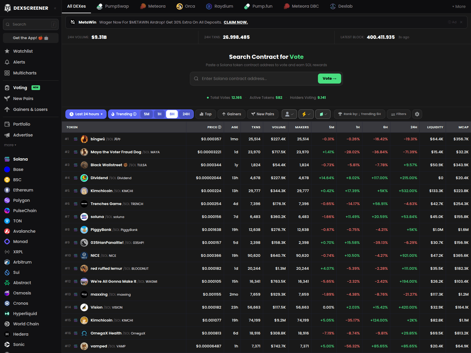 Screenshot of voting-dexscreener.com