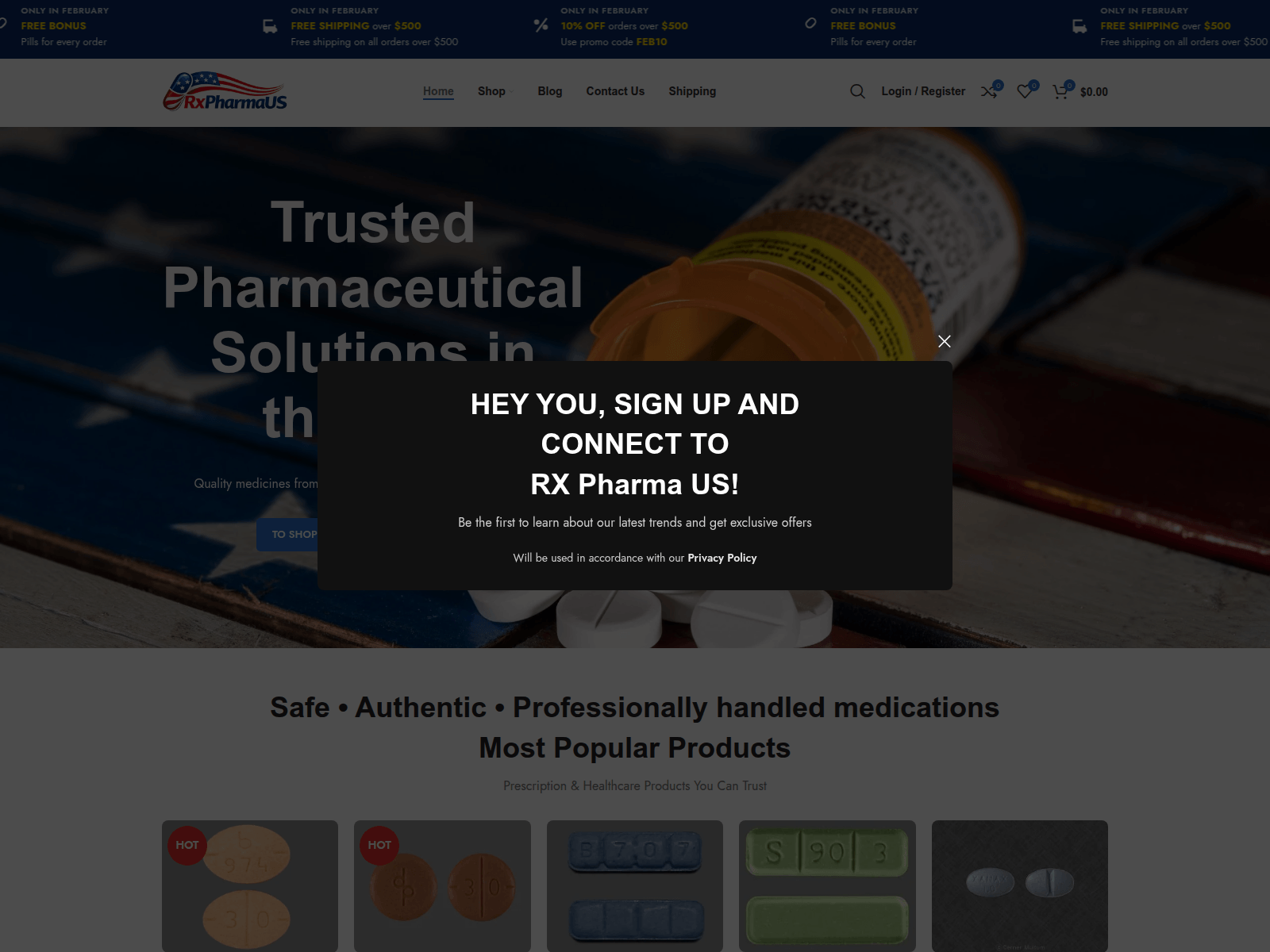 Screenshot of usmedsplus.com