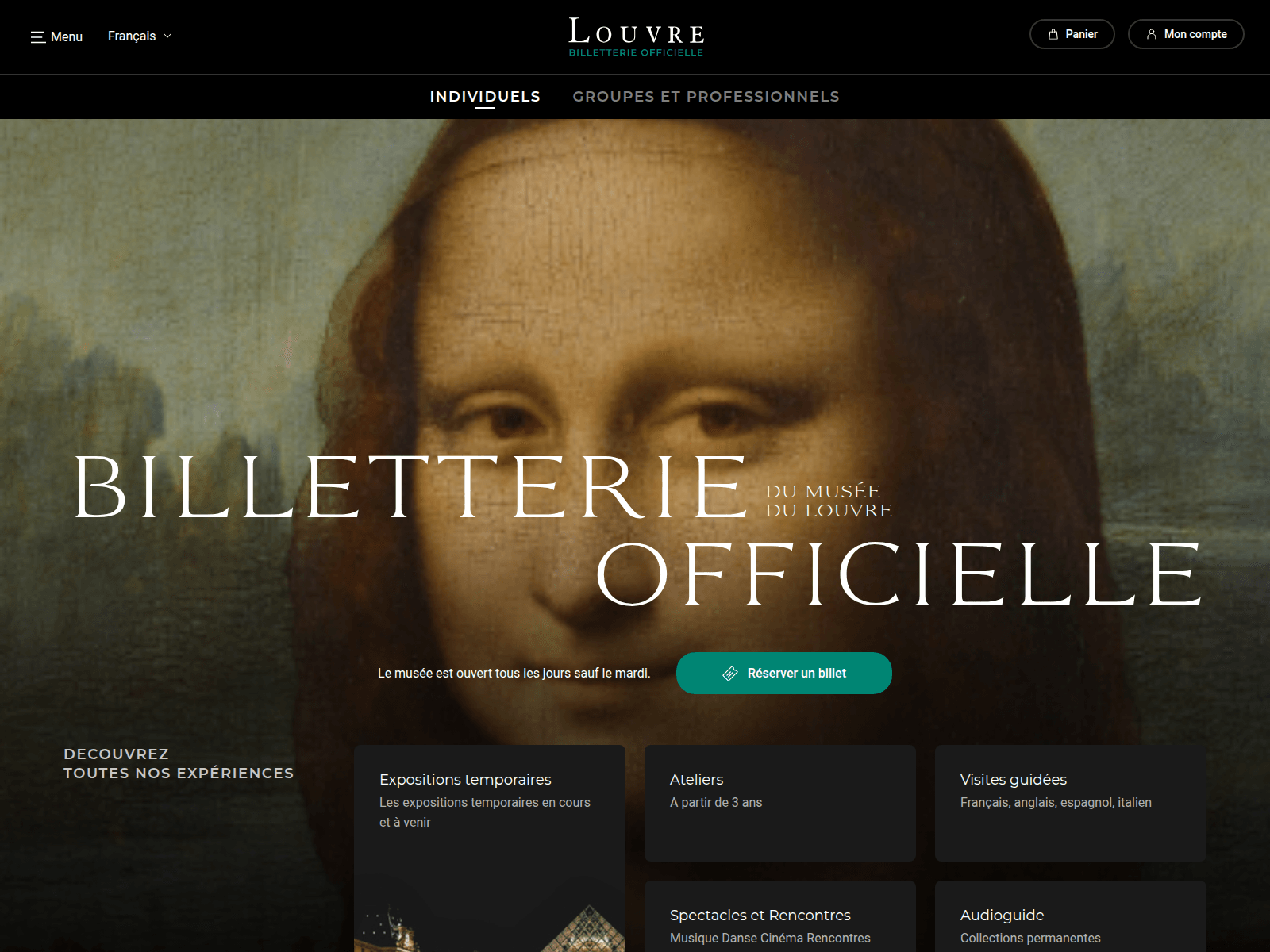 Screenshot of ticket-louvre-fr.com