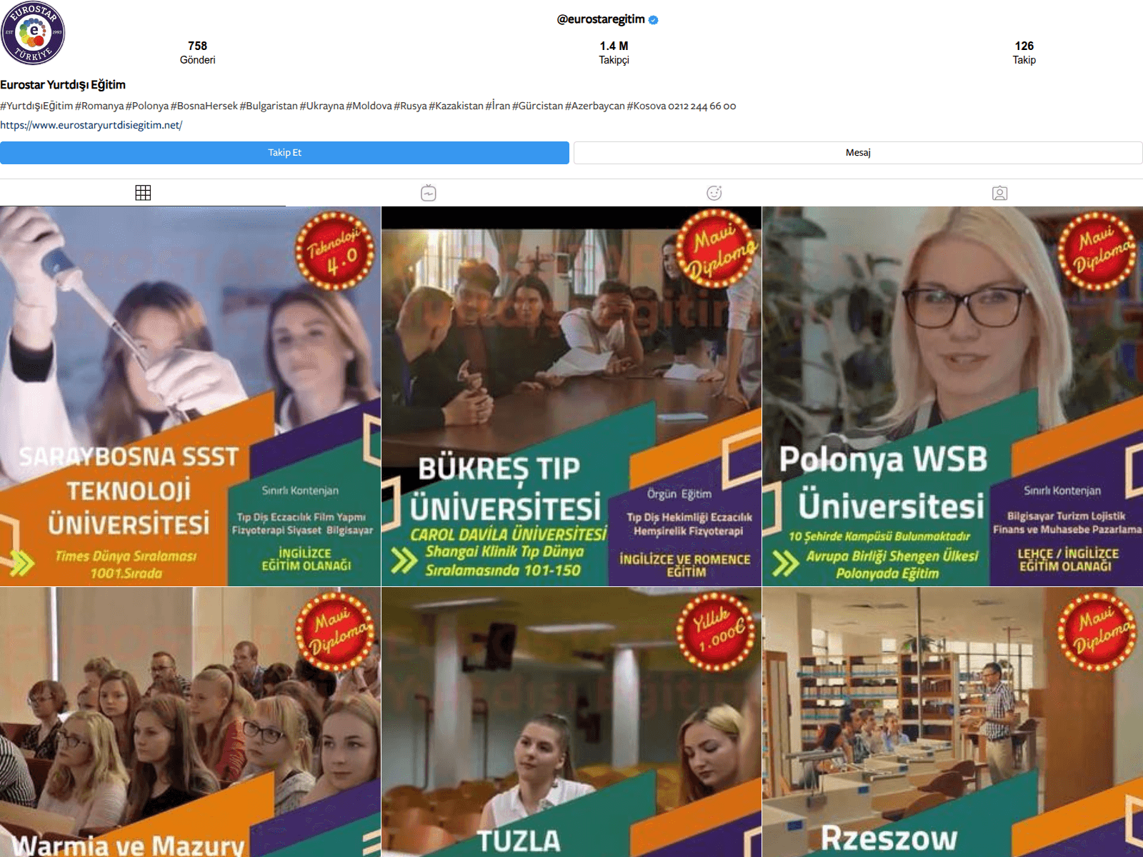 Screenshot of eurostaryurtdisiegitim.net