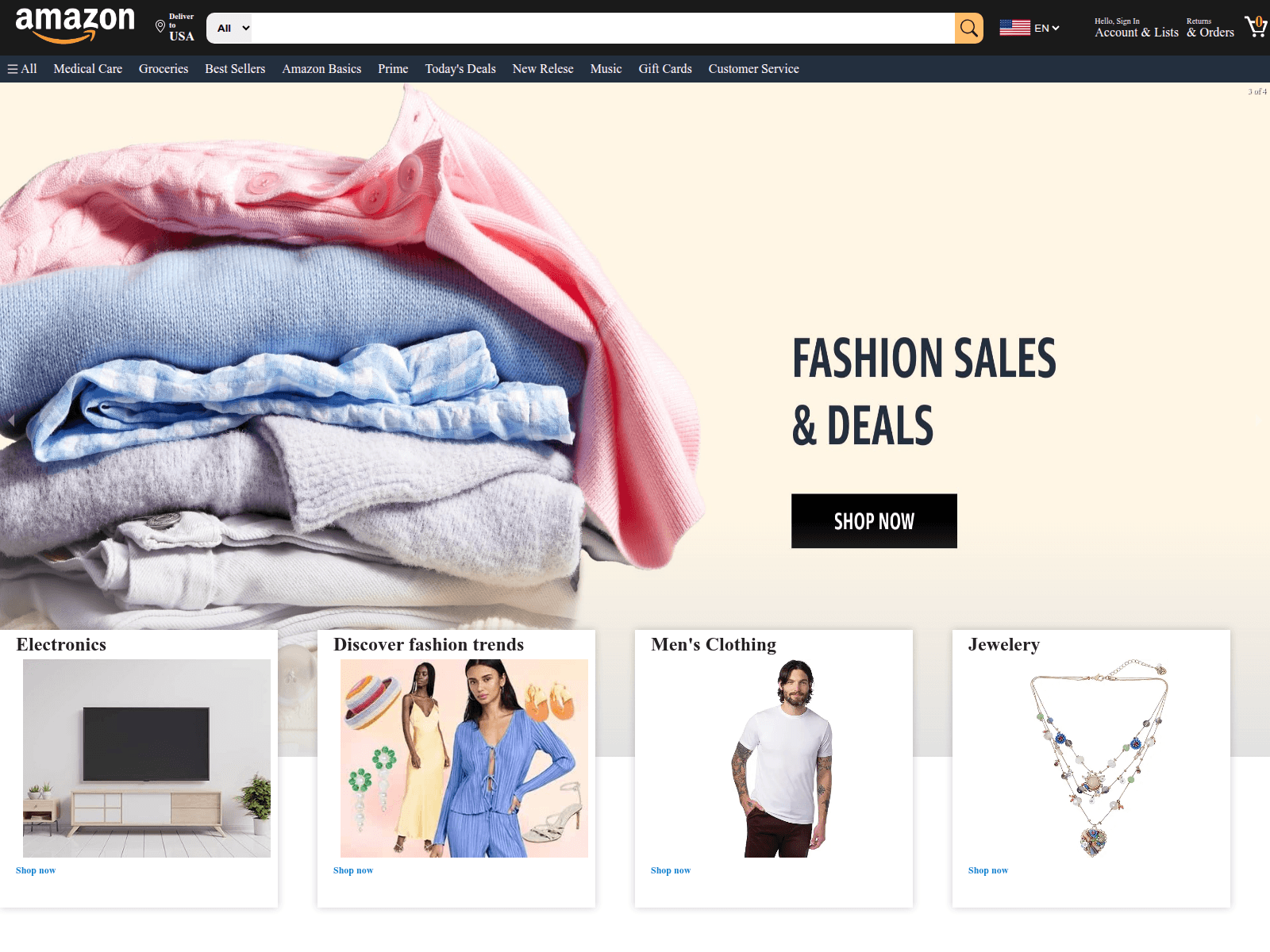 Screenshot of lamie-amazon-clone.netlify.app