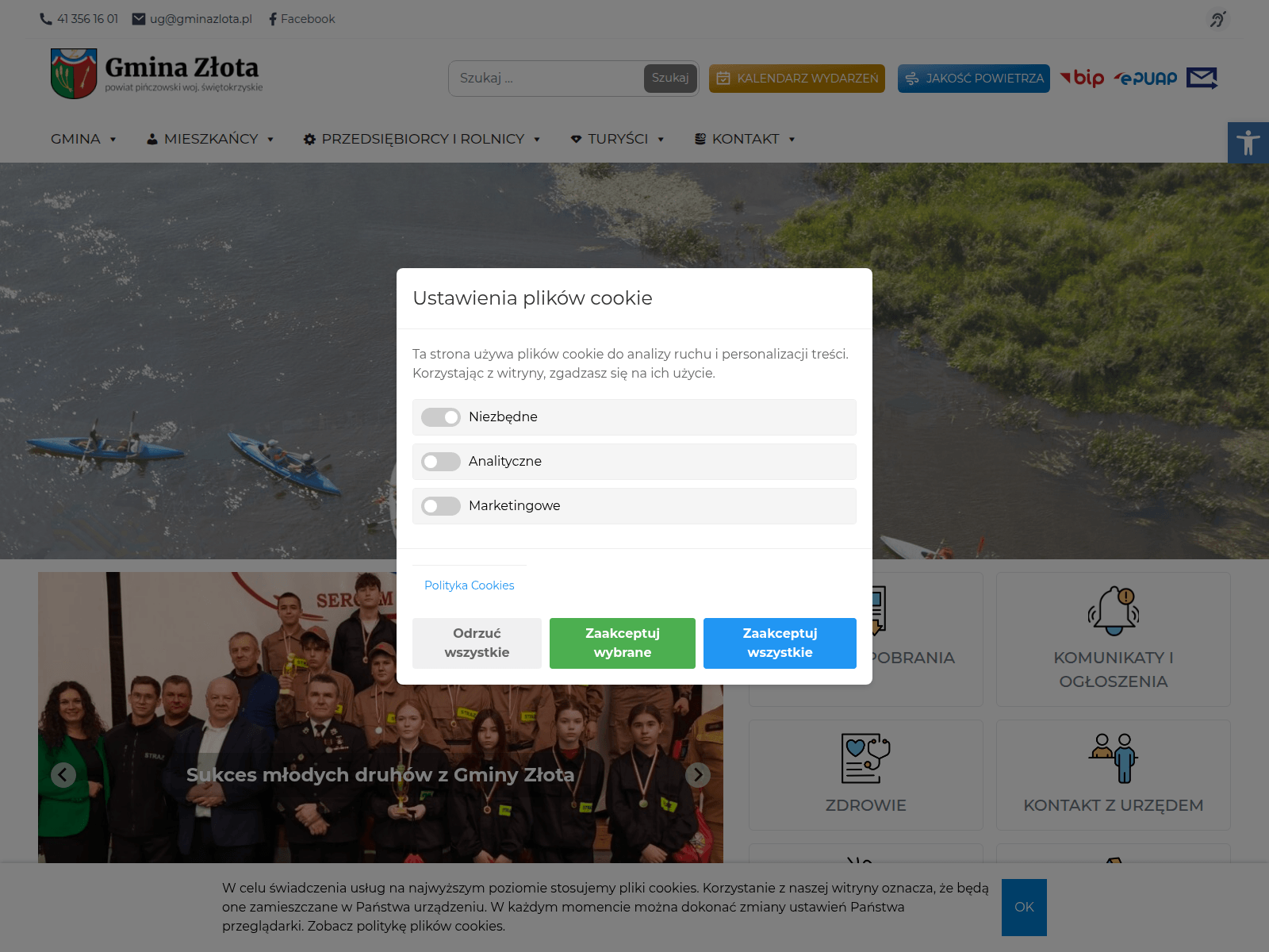 Screenshot of gminazlota.pl