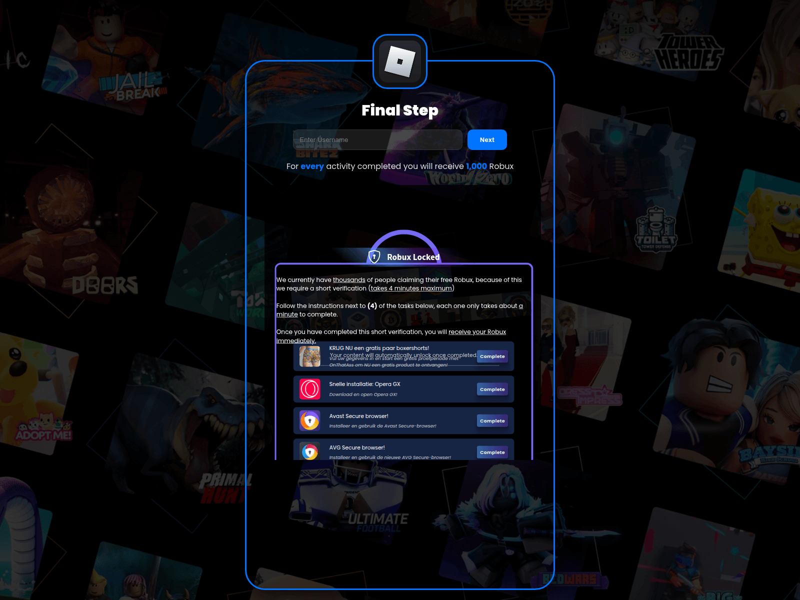 Screenshot of blxclaim.net