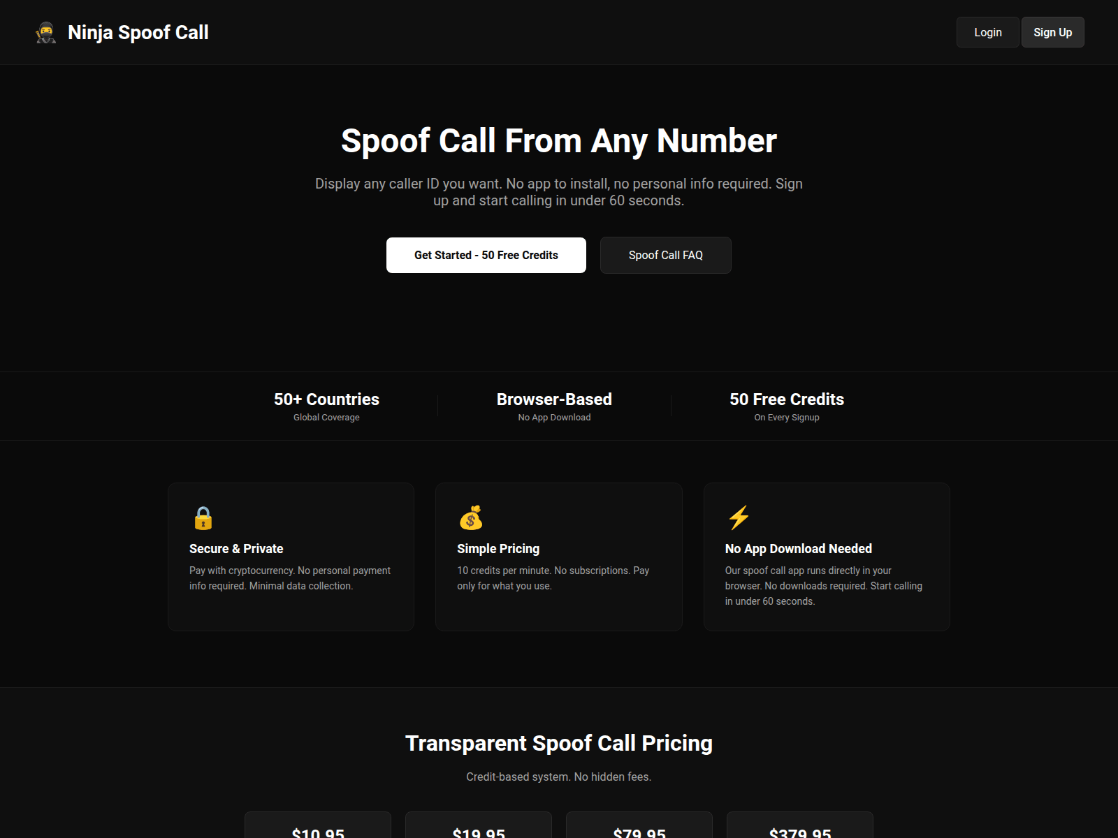 Screenshot of ninjaspoof.com