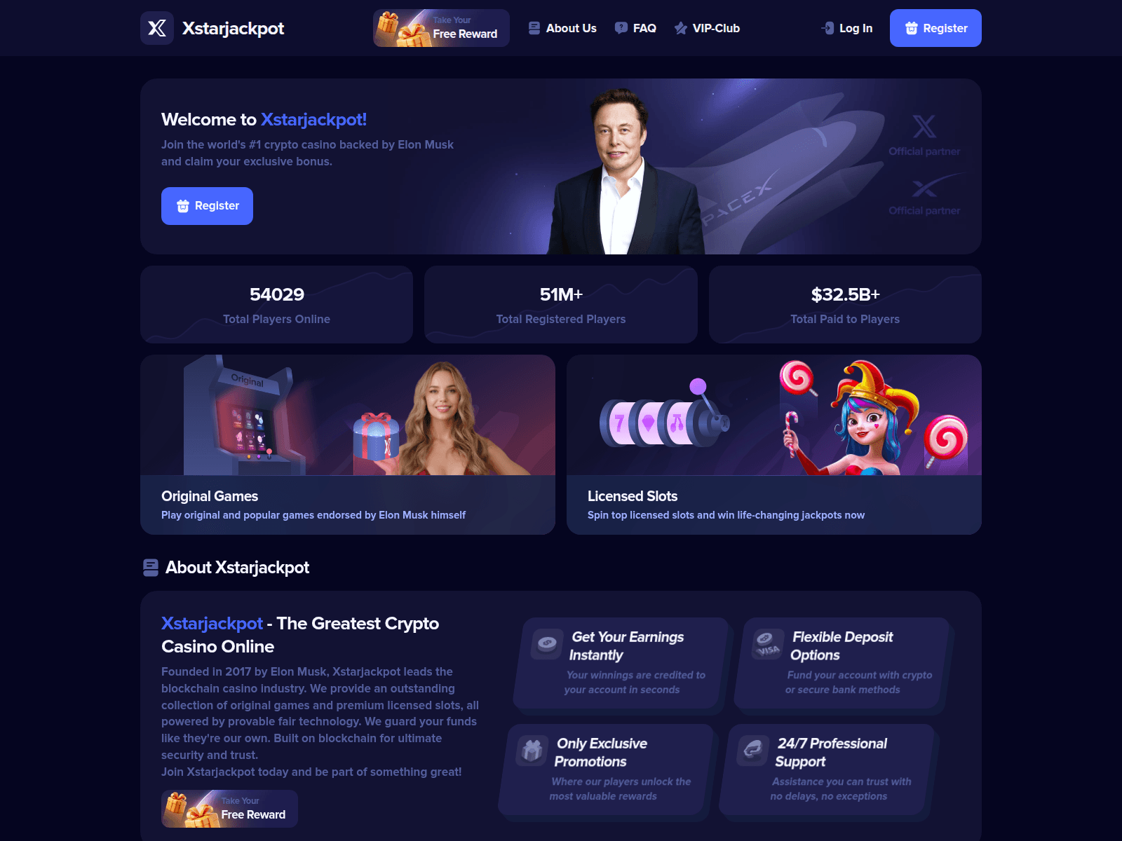 Screenshot of xstarjackpot.com