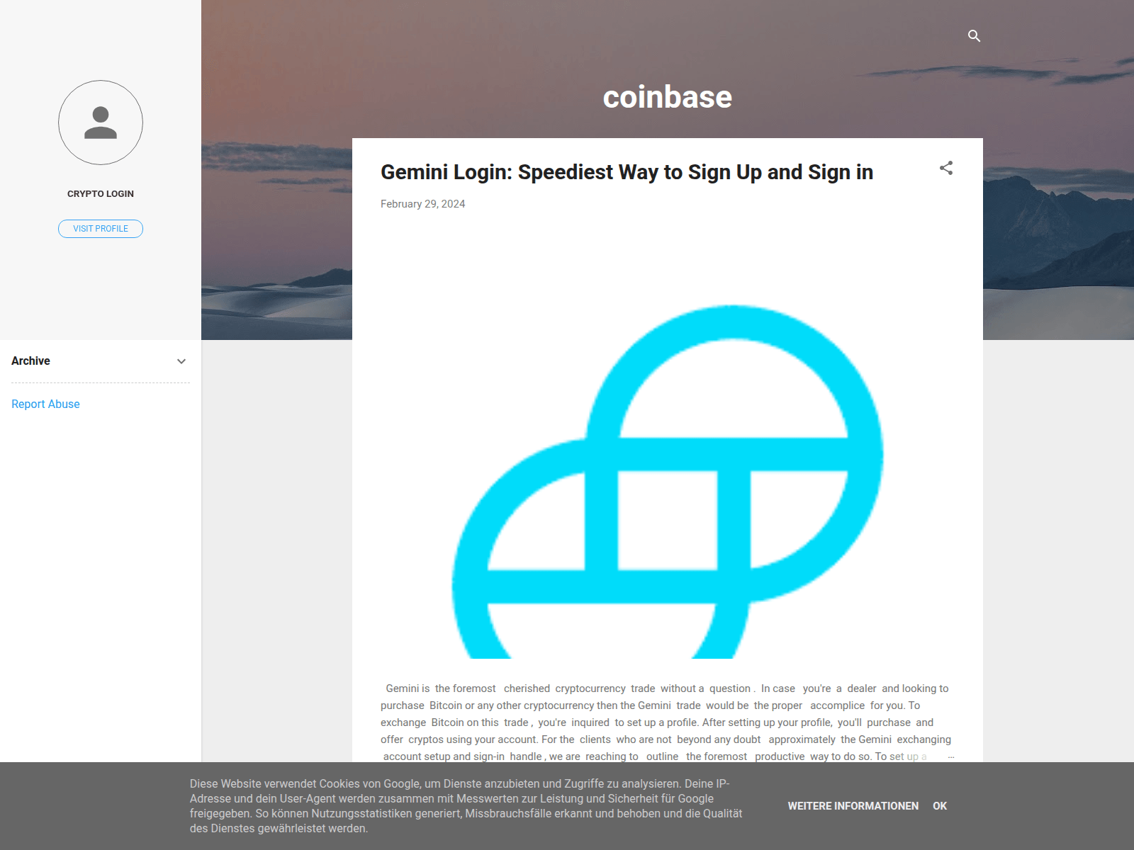 Screenshot of coinbaseloginu.blogspot.ch