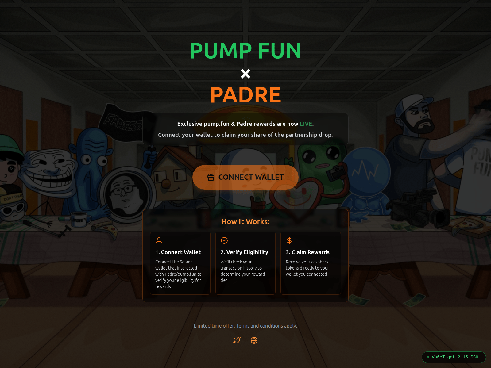 Screenshot of cashback-padre.fun