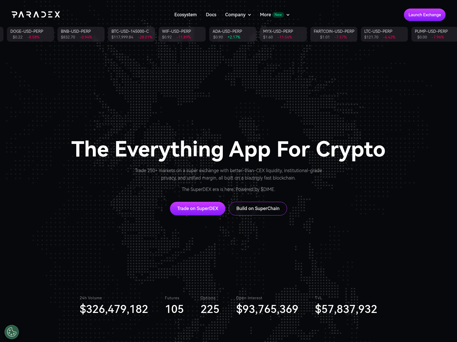 Screenshot of app-paradex.xyz