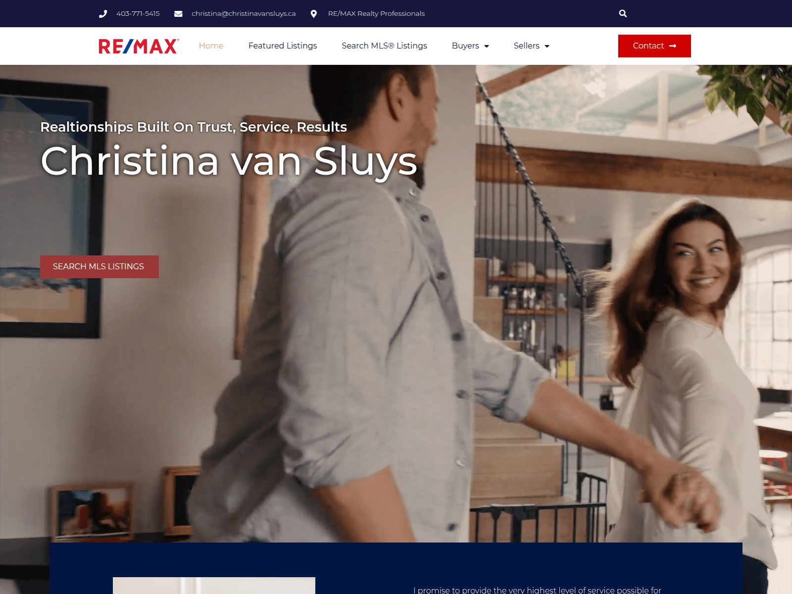 Screenshot of christinavansluys.ca