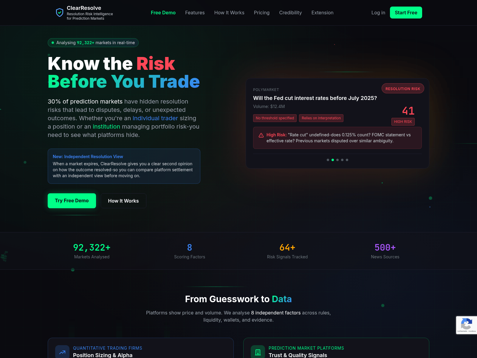 Screenshot of clearresolve.io