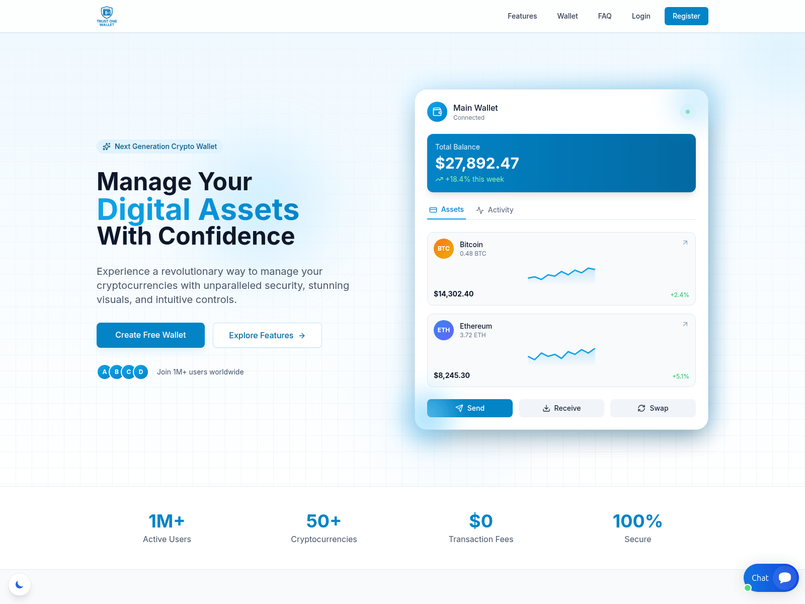 Screenshot of truststonewallet.com