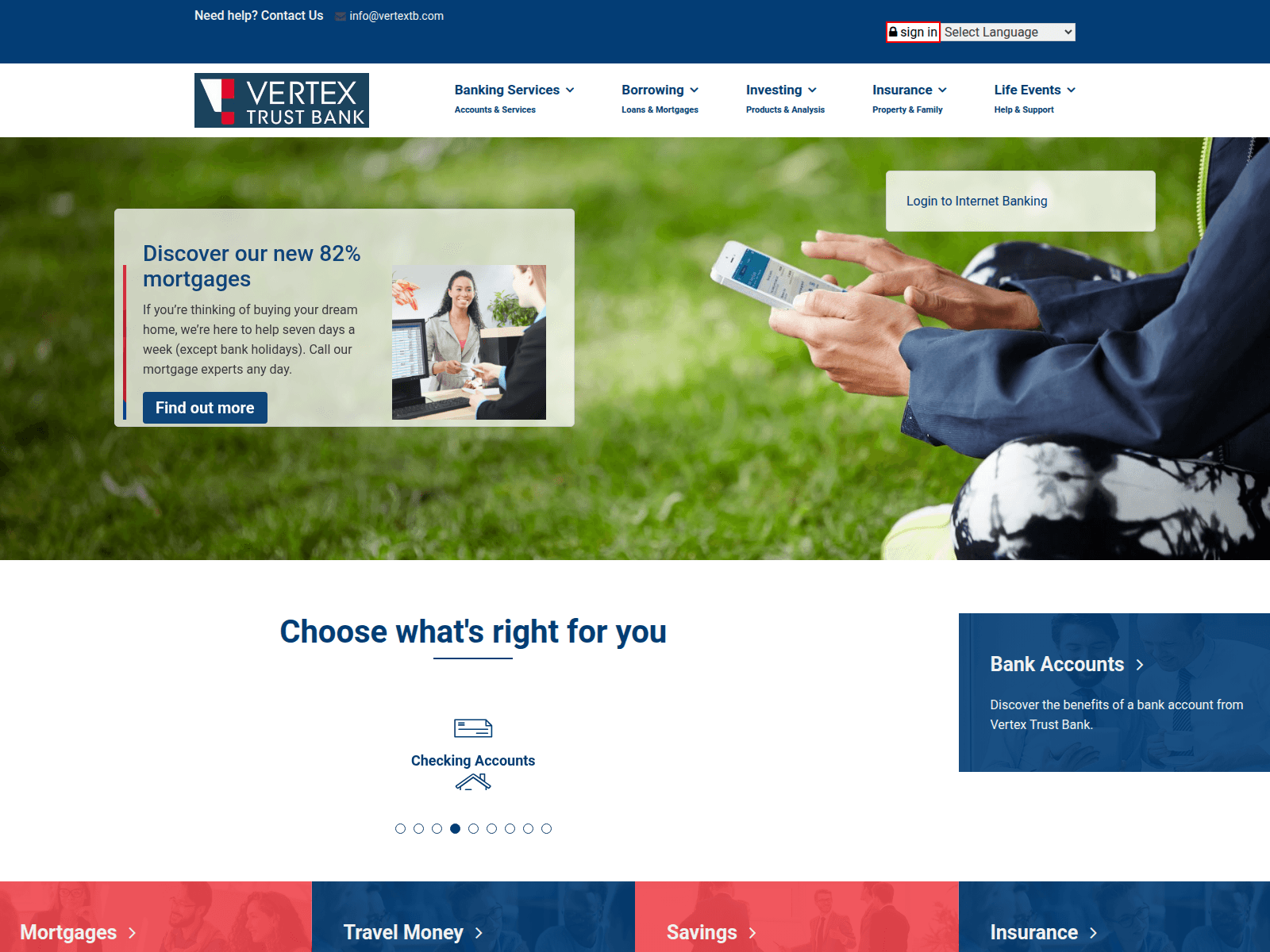 Screenshot of www.vertextb.com