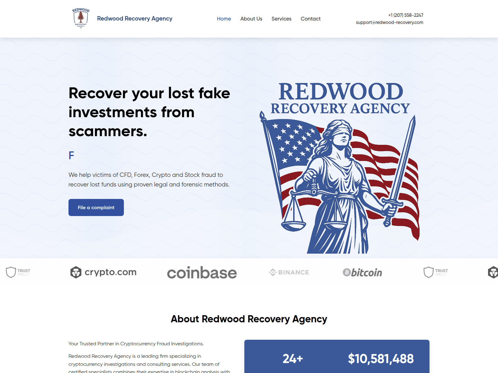 Screenshot of redwood-recovery.com