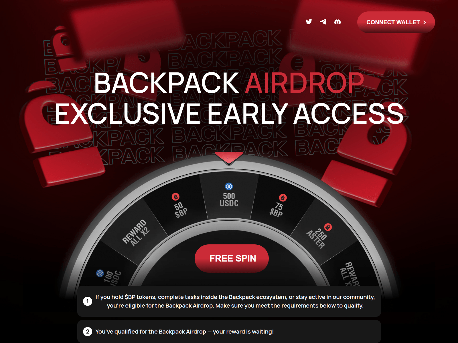 Screenshot of backbag.xyz