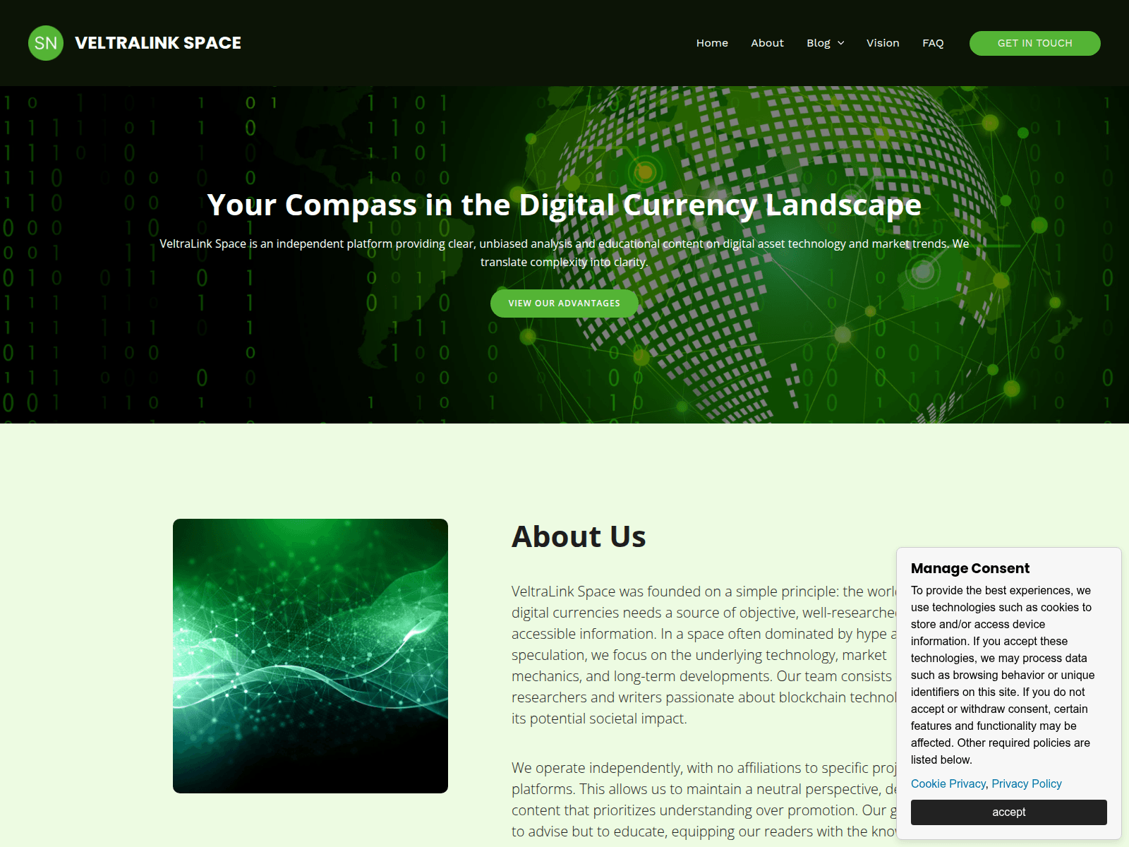 Screenshot of veltralinkspace.com