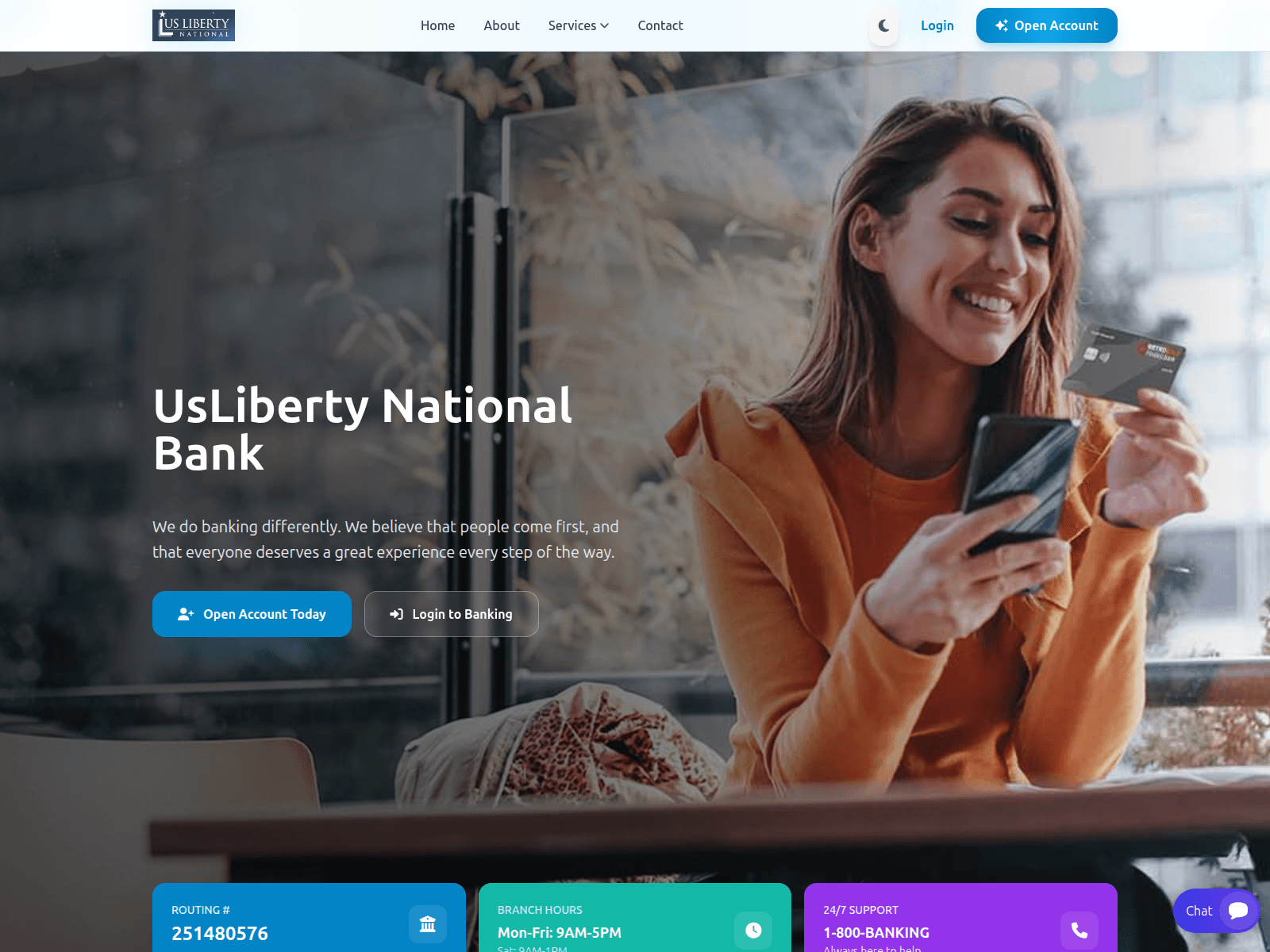 Screenshot of uslibertynationalbank.com