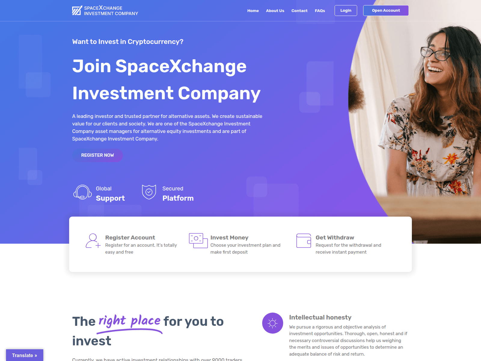 Screenshot of spacexchangeinvestmentcompany.com