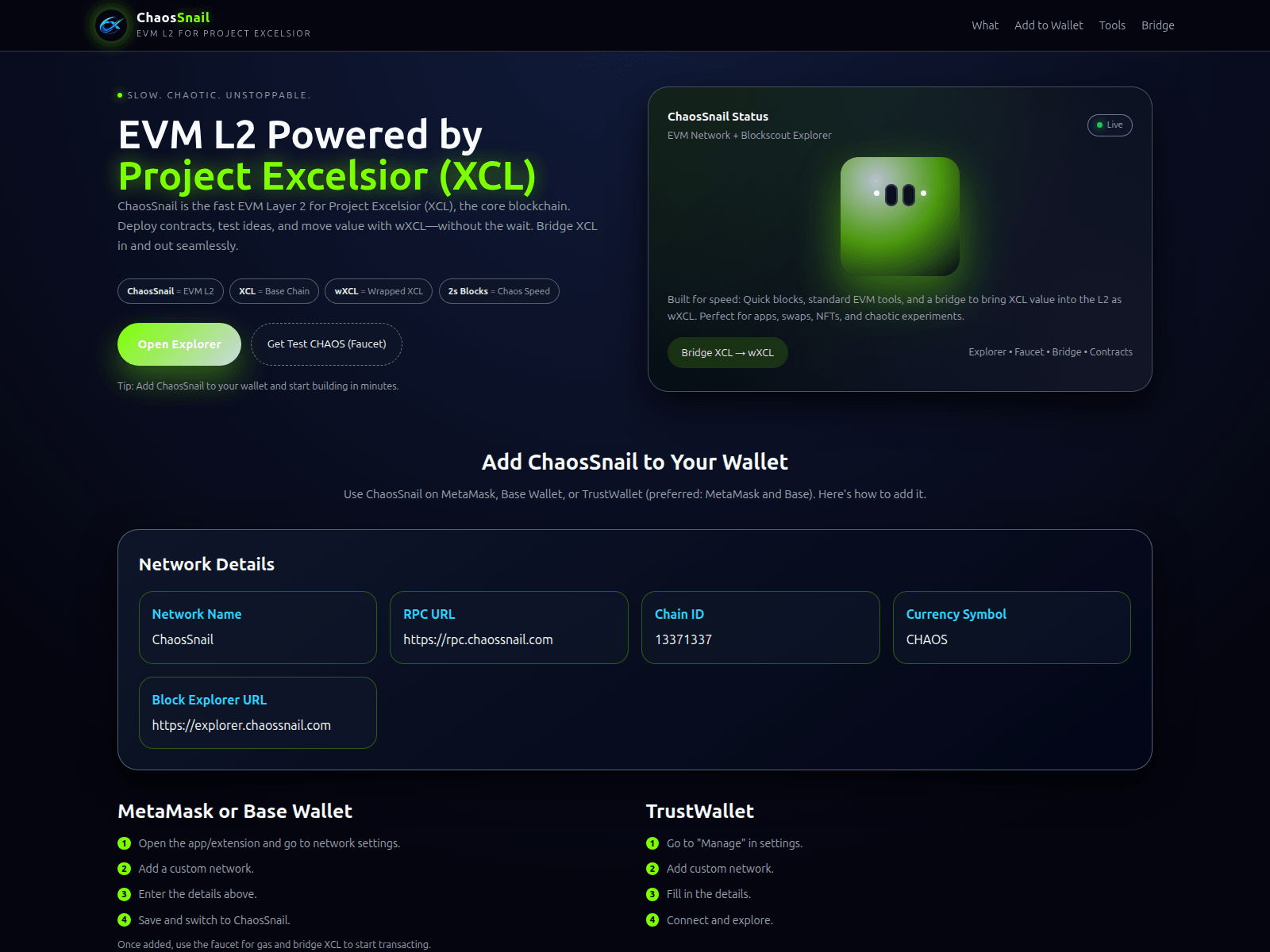 Screenshot of chaossnail.com