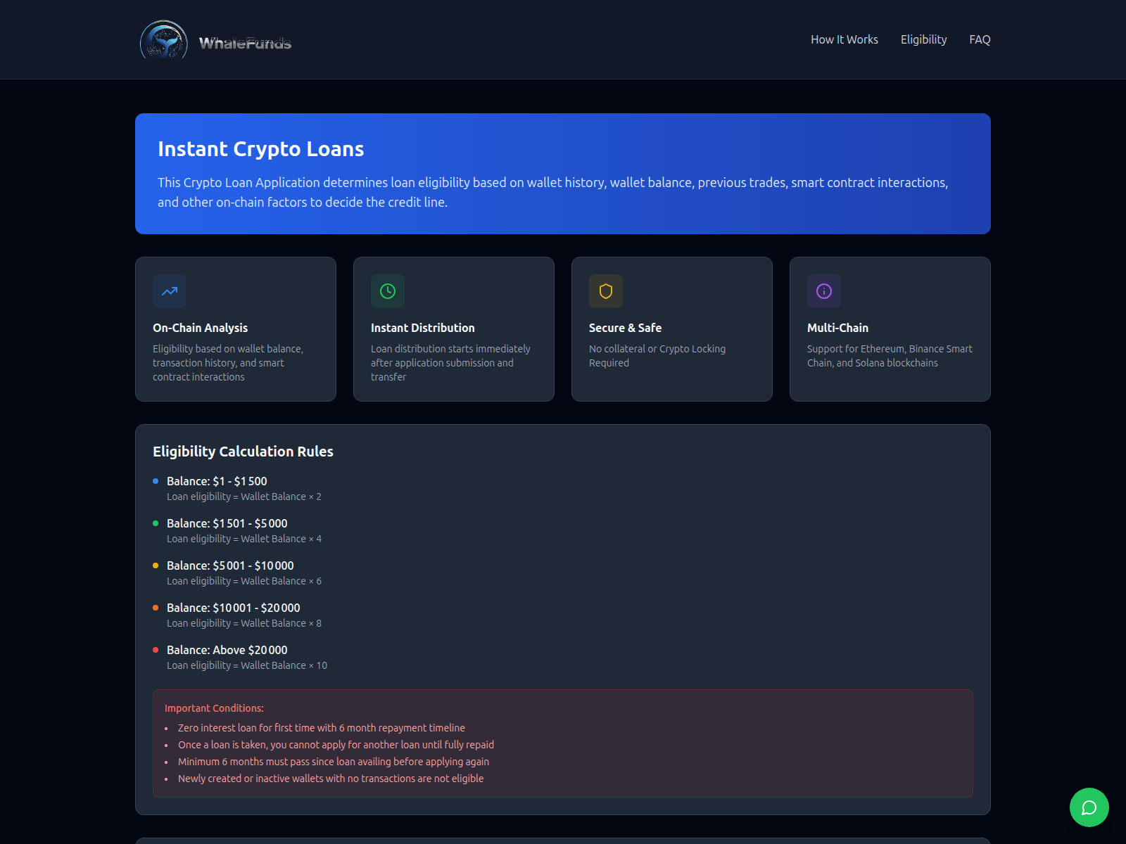 Screenshot of whalefunds.xyz