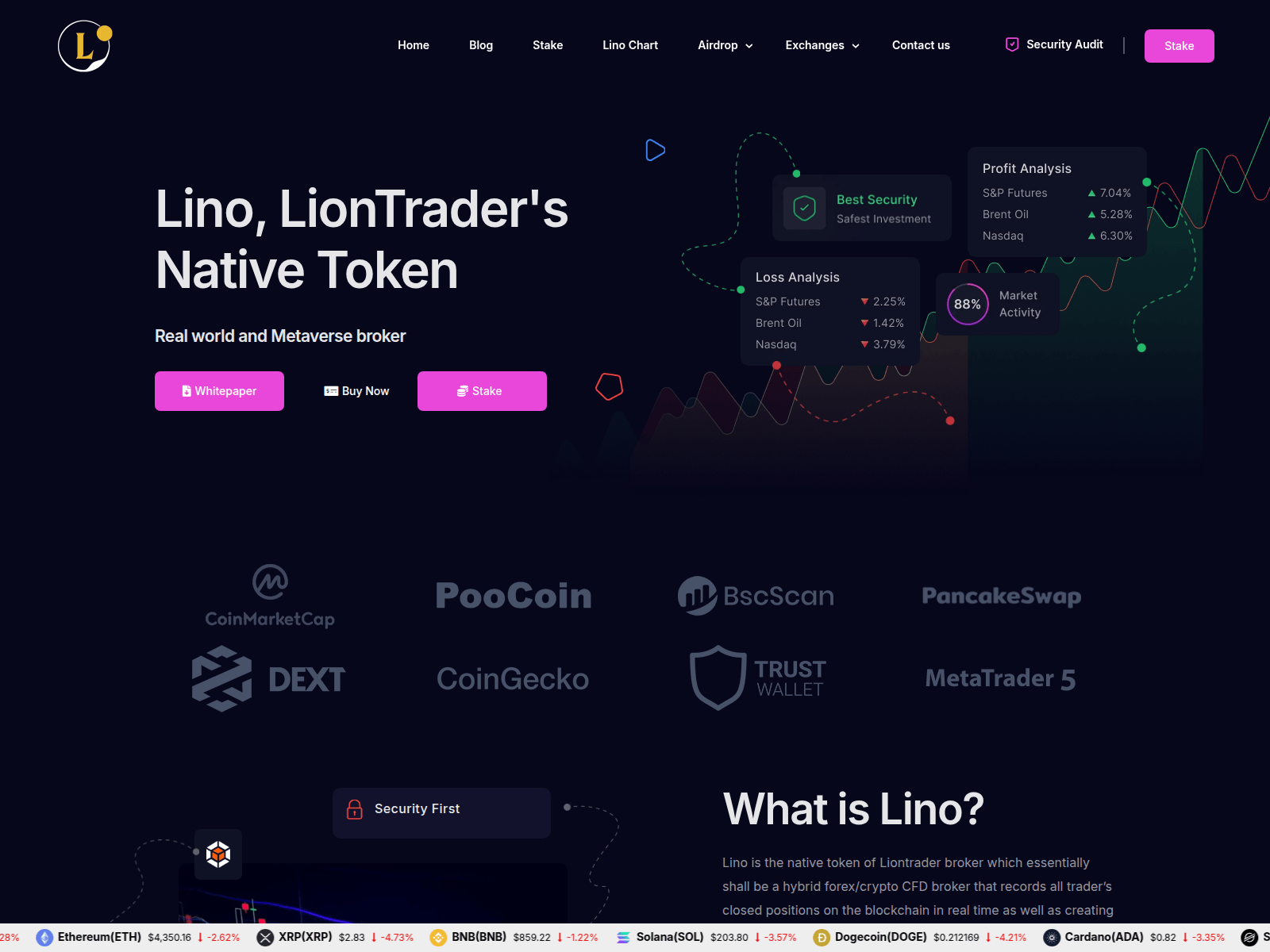 Screenshot of linotoken.com