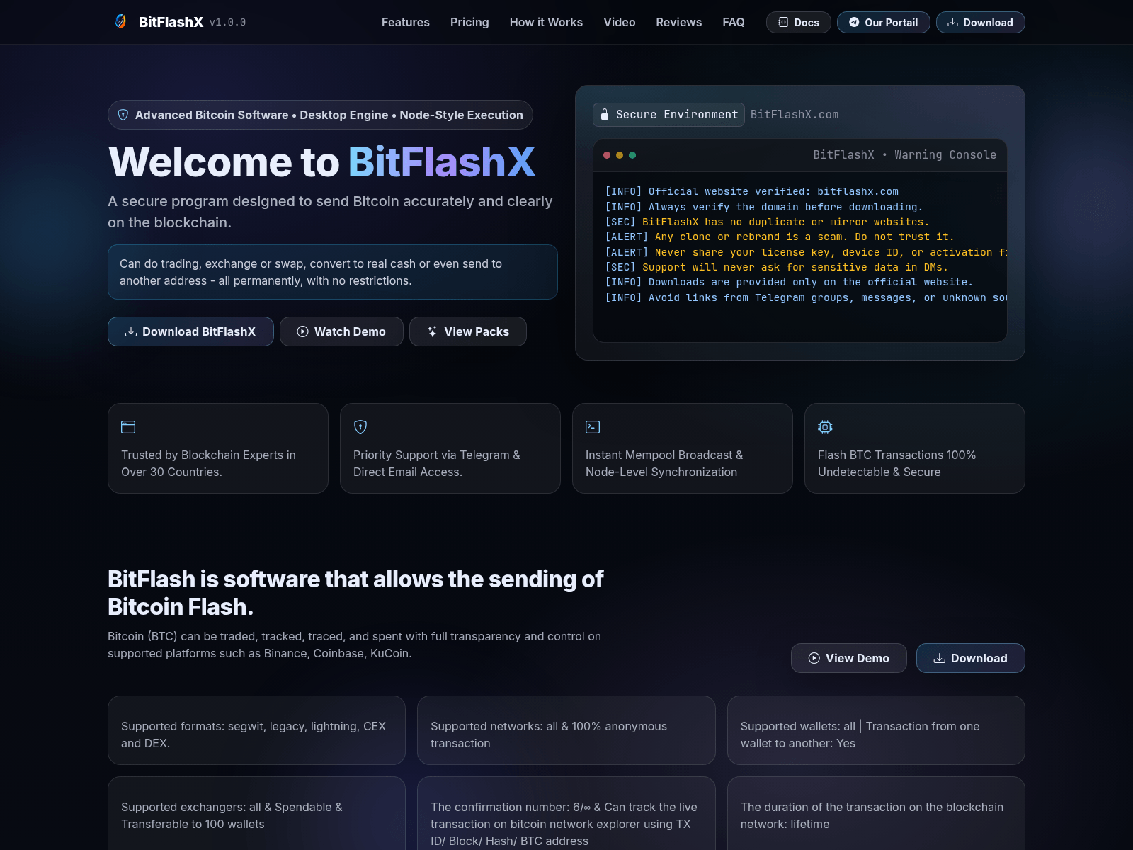 Screenshot of bitflashx.com