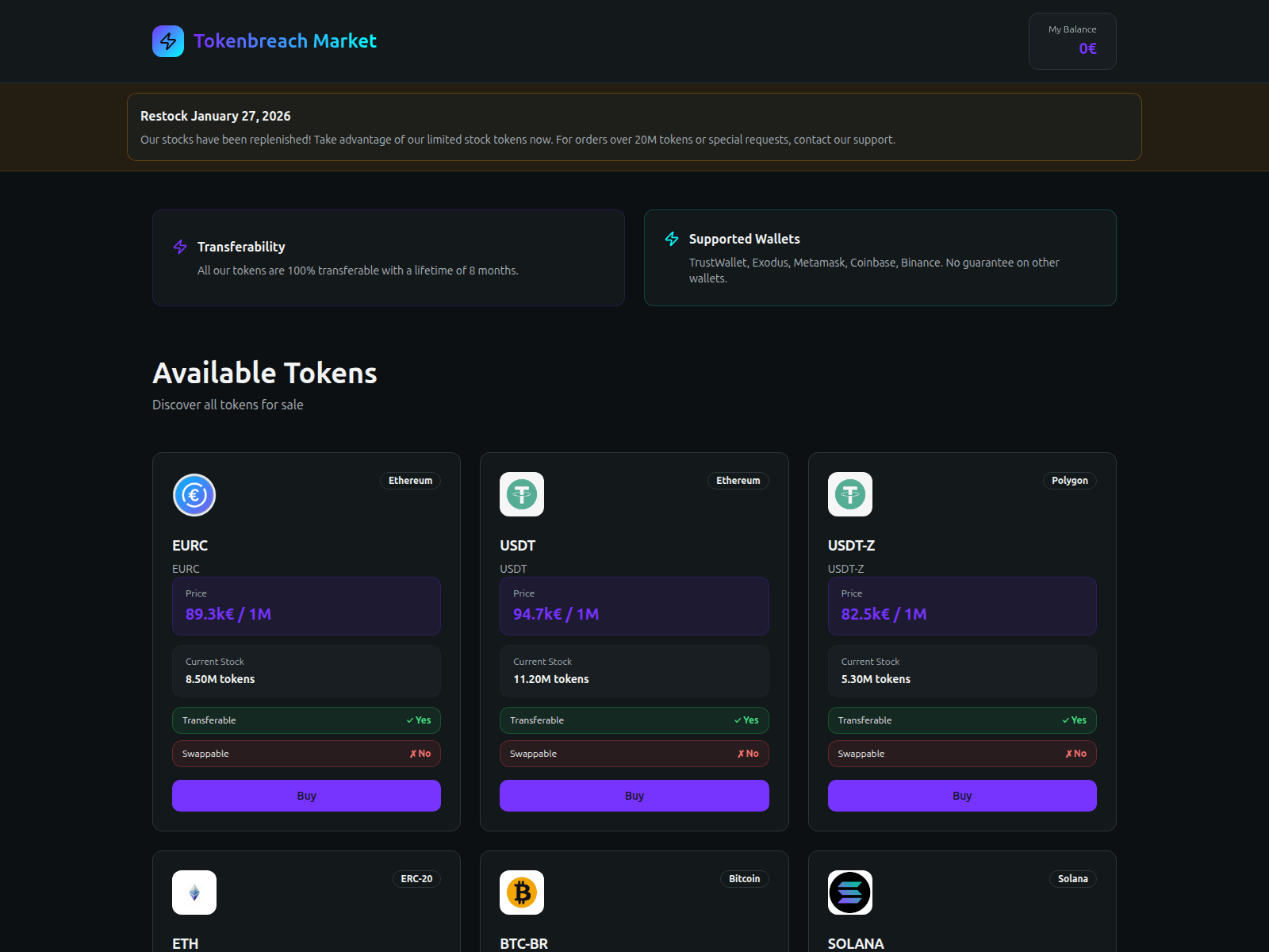 Screenshot of tokenbreach.com