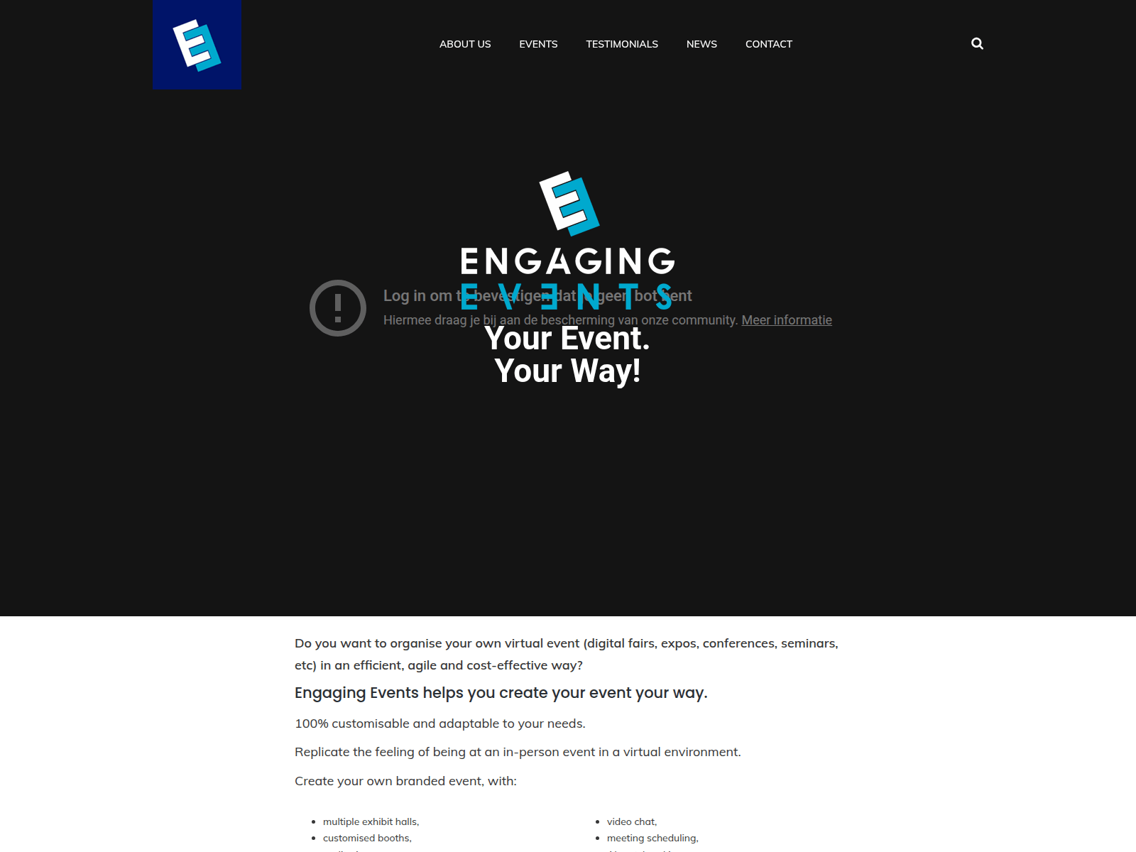 Screenshot of engaging-events.com