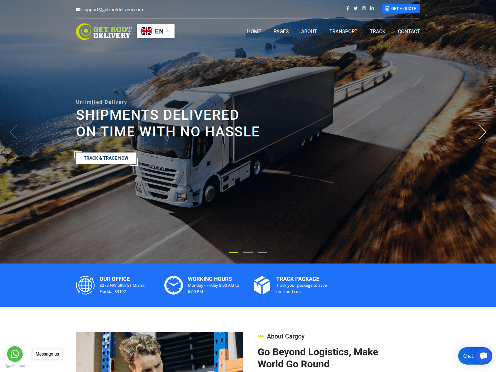 Screenshot of getrootdelivery.com