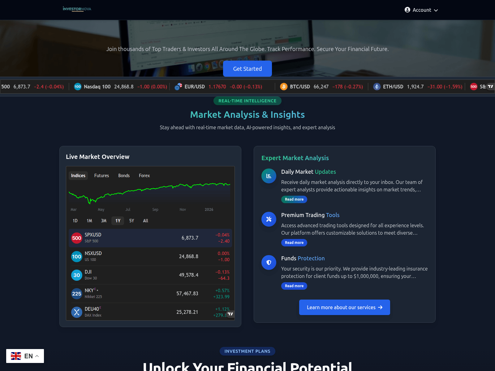 Screenshot of investornova.com.everearnpoints.com