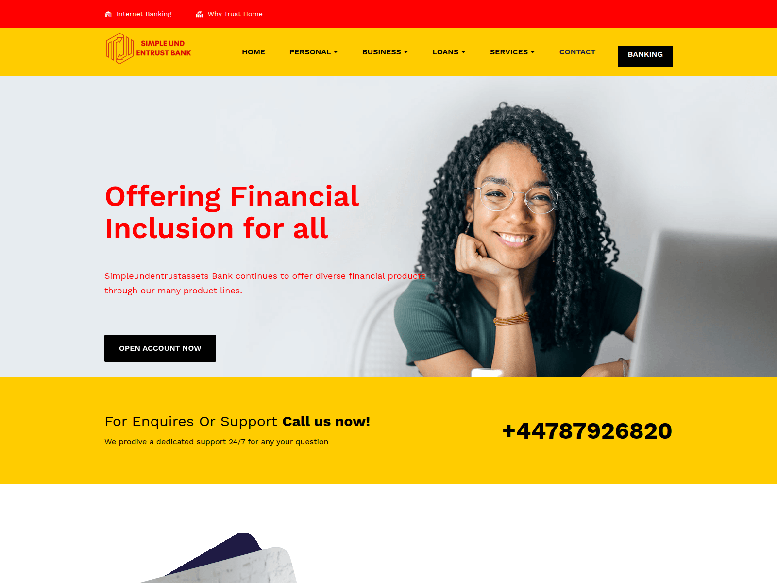 Screenshot of bank.simpleundentrustassets.com