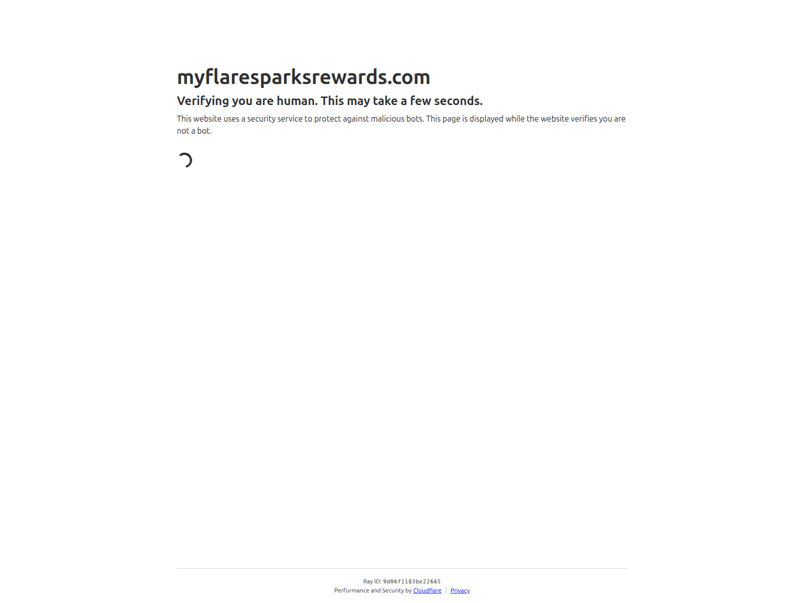 Screenshot of myflaresparksrewards.com