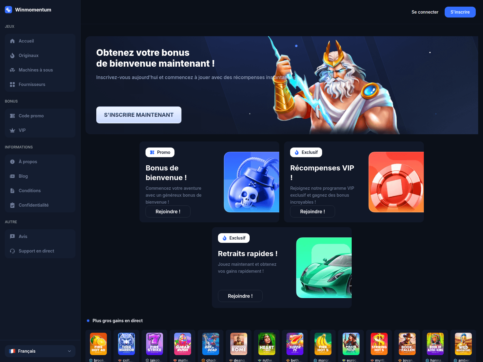 Screenshot of winmomentum.world