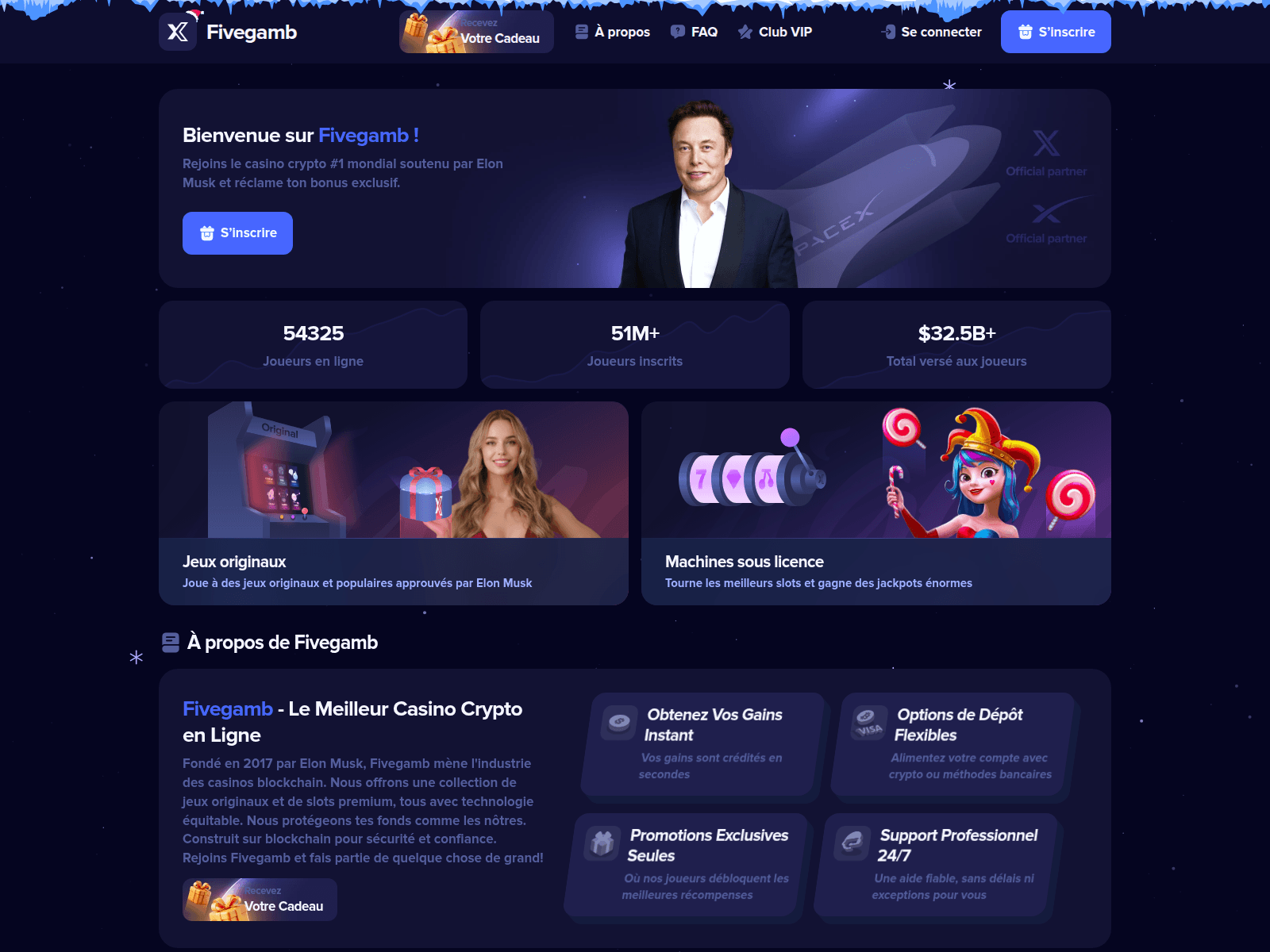 Screenshot of fivegamb.com