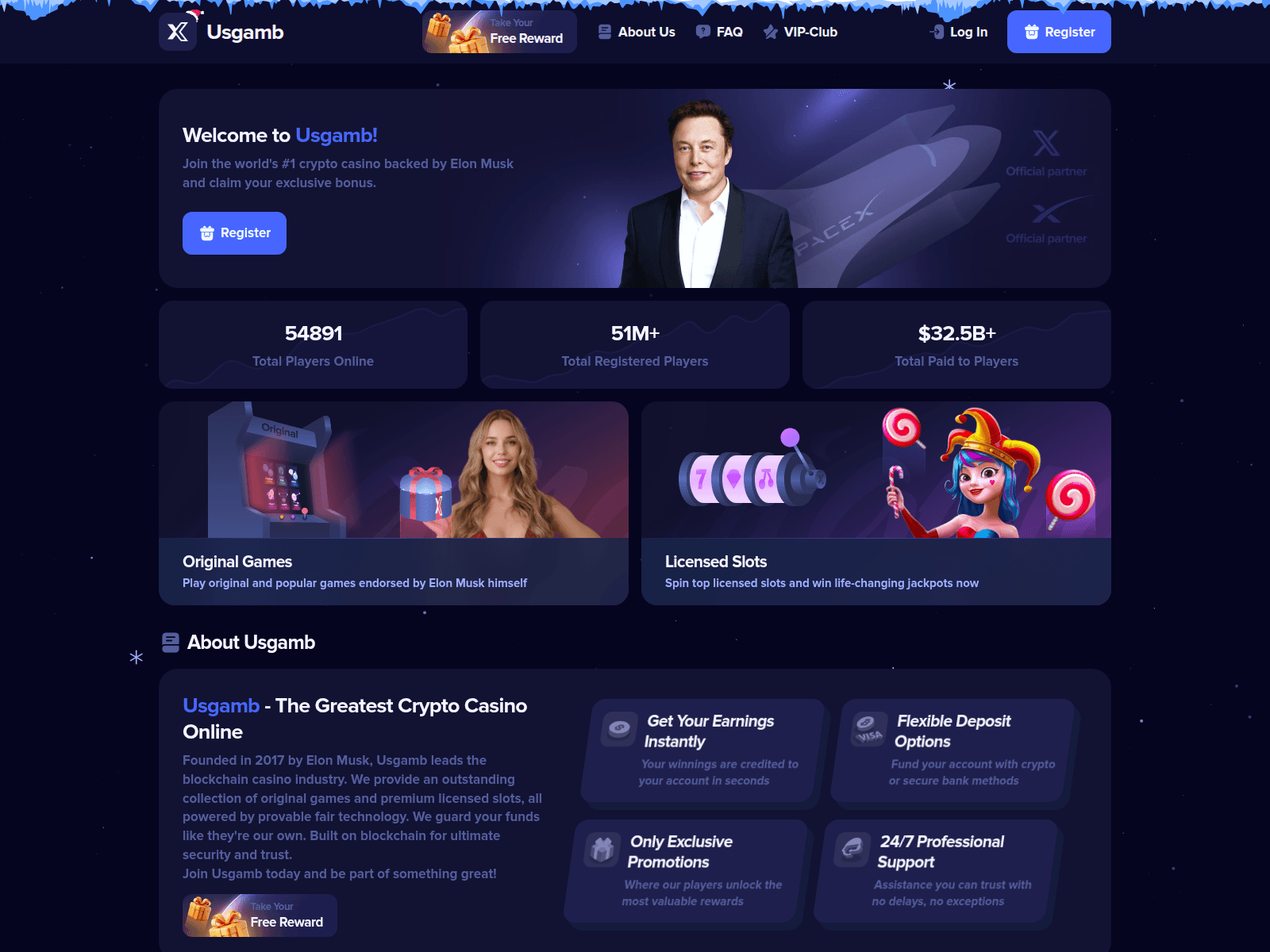 Screenshot of usgamb.com