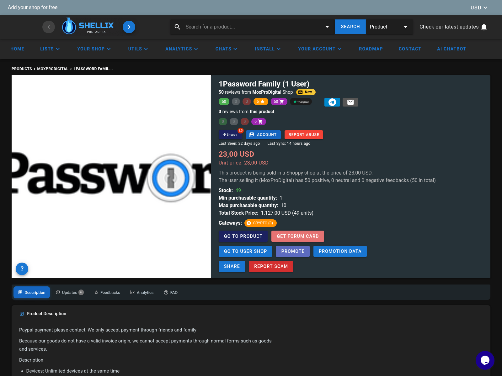 Screenshot of shellix.xyz