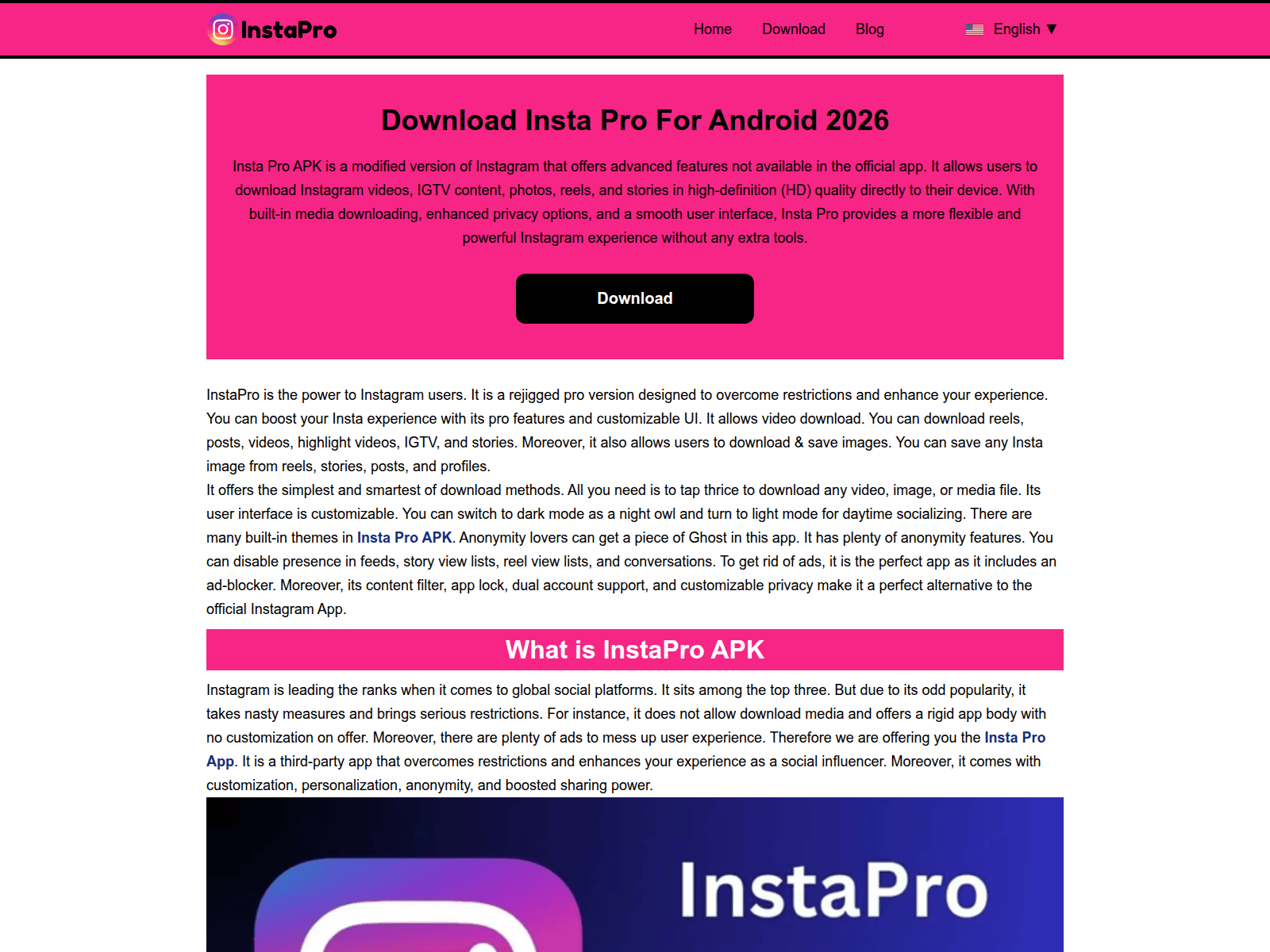 Screenshot of instaproapk.su