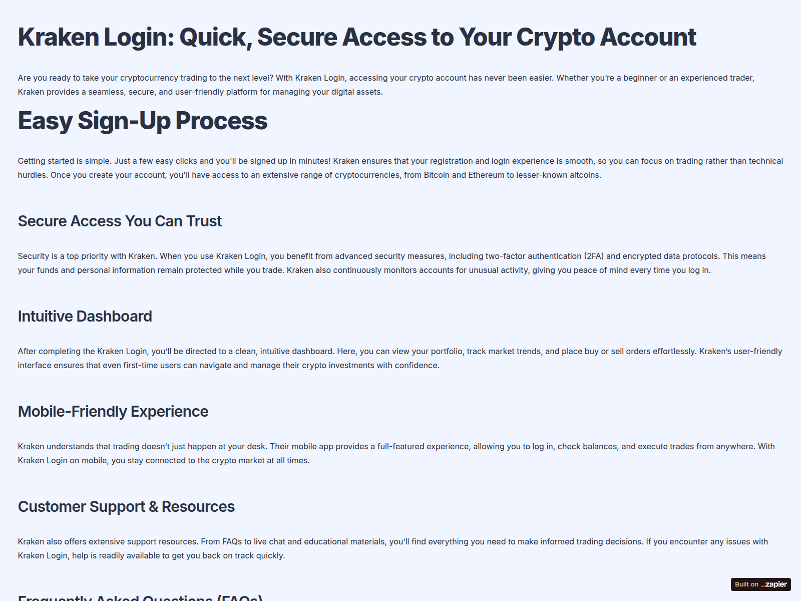 Screenshot of home-kracenn.zapier.app