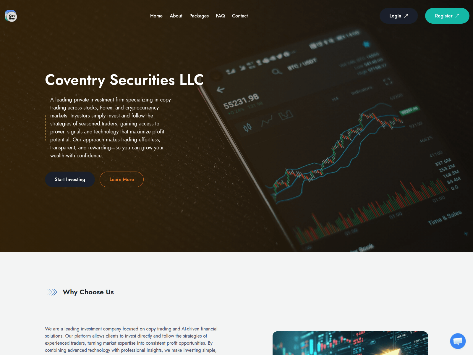 Screenshot of coventrysecuritiesllc.org