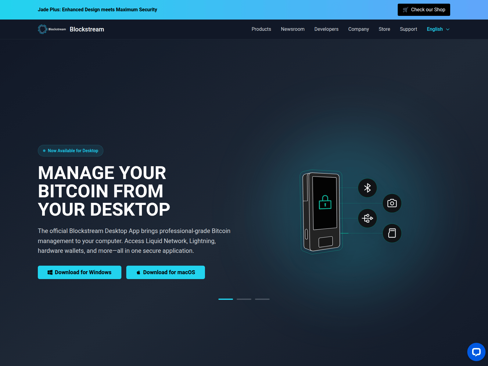 Screenshot of blockstreamdesktop.store