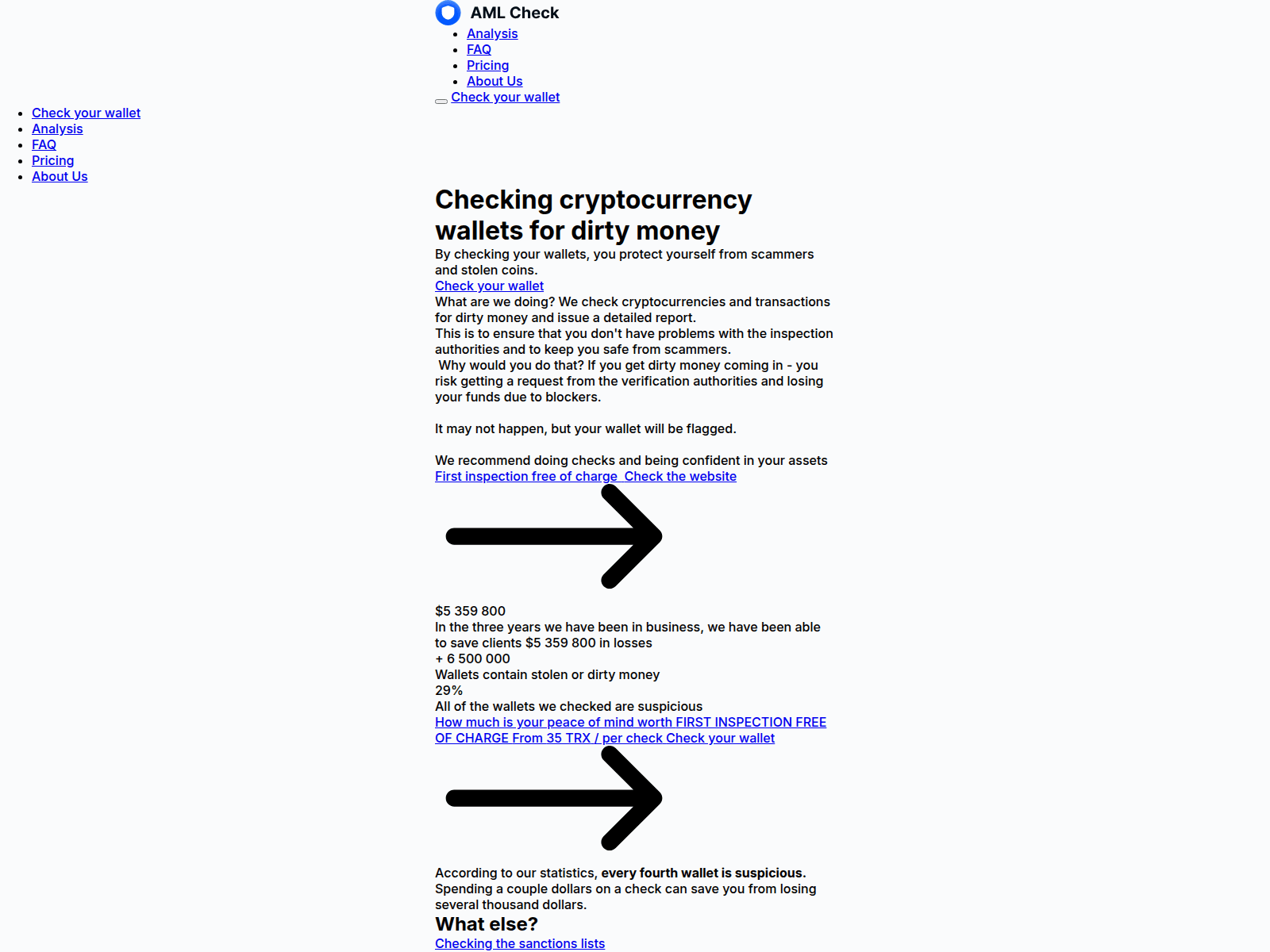 Screenshot of app.amlwaletscan.com