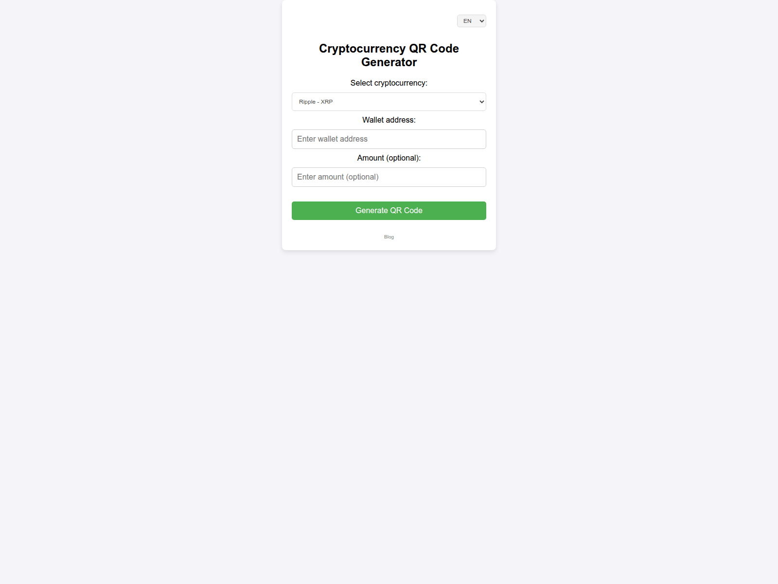 Screenshot of rippleqrcode.com