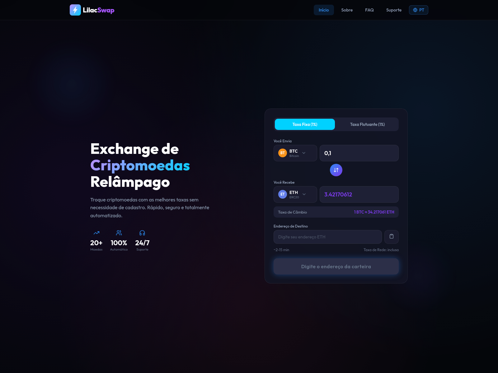Screenshot of lilacswap.com