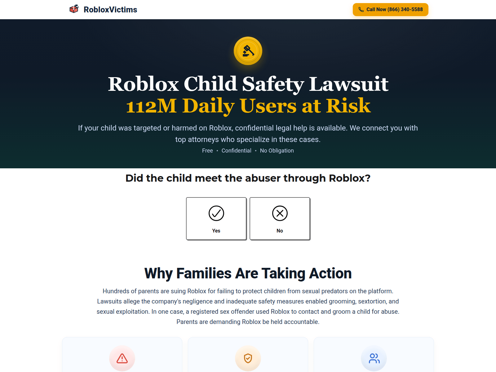 Screenshot of act.robloxvictims.com