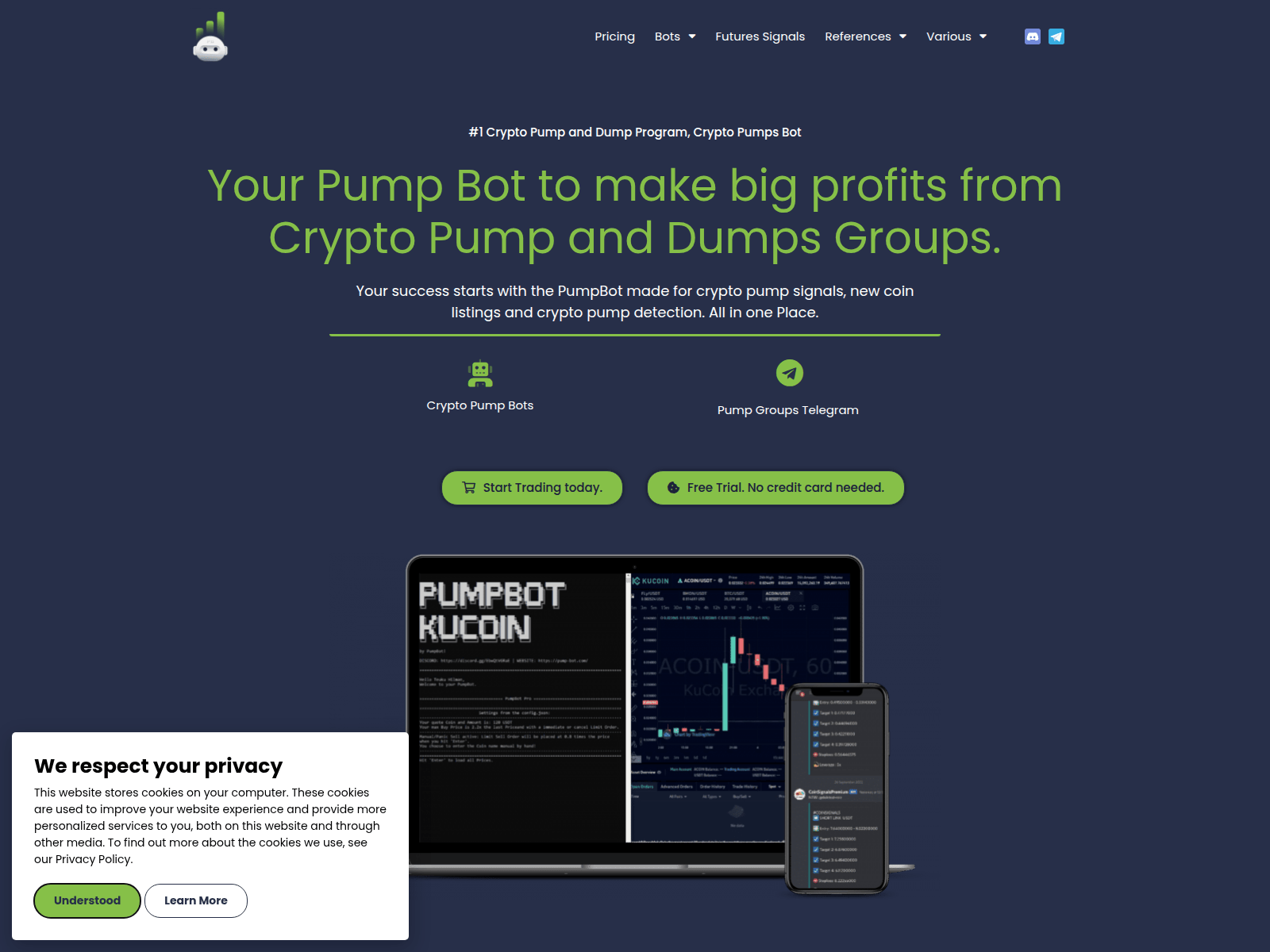 Screenshot of pump-bot.com