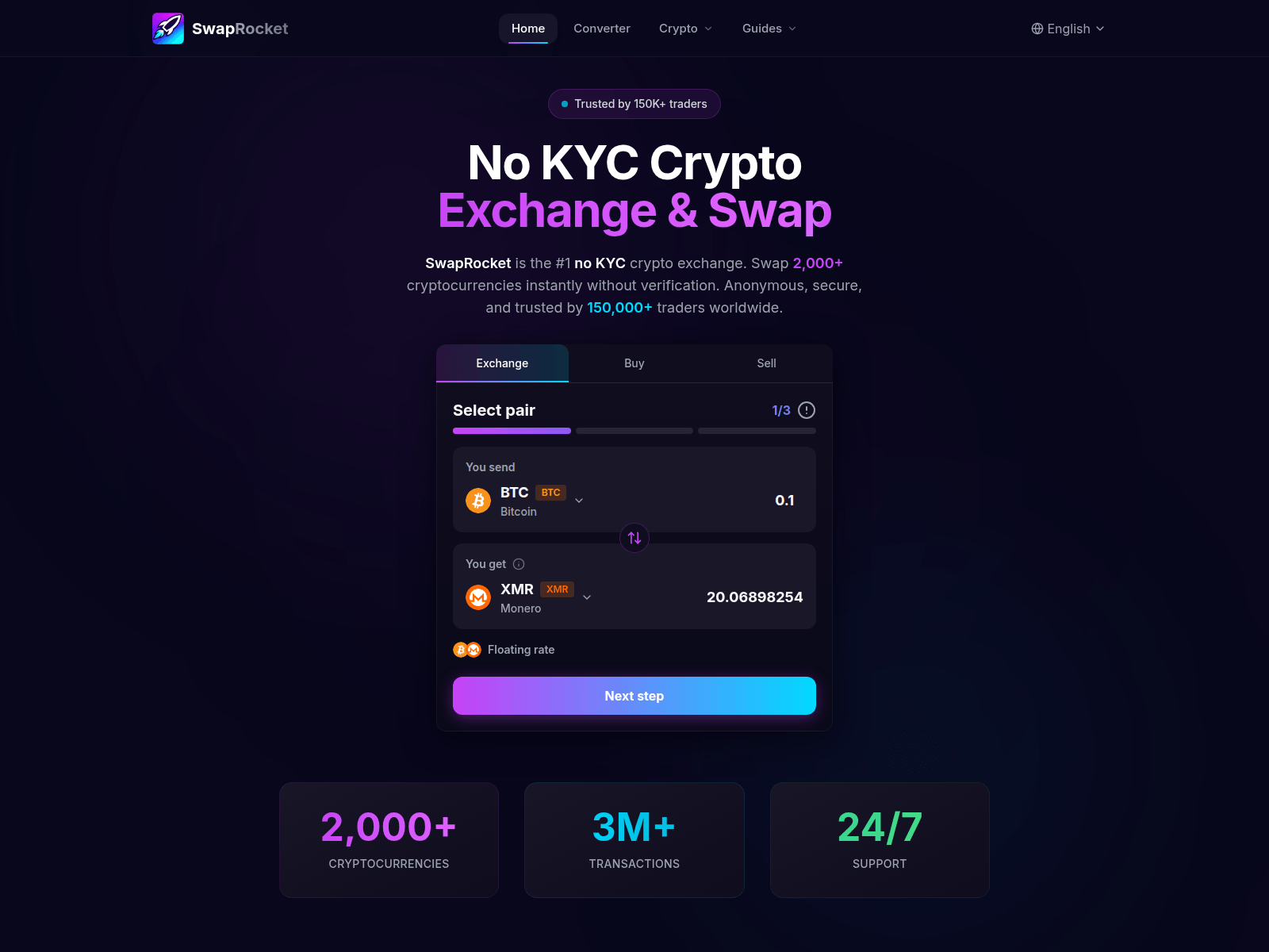 Screenshot of swaprocket.io