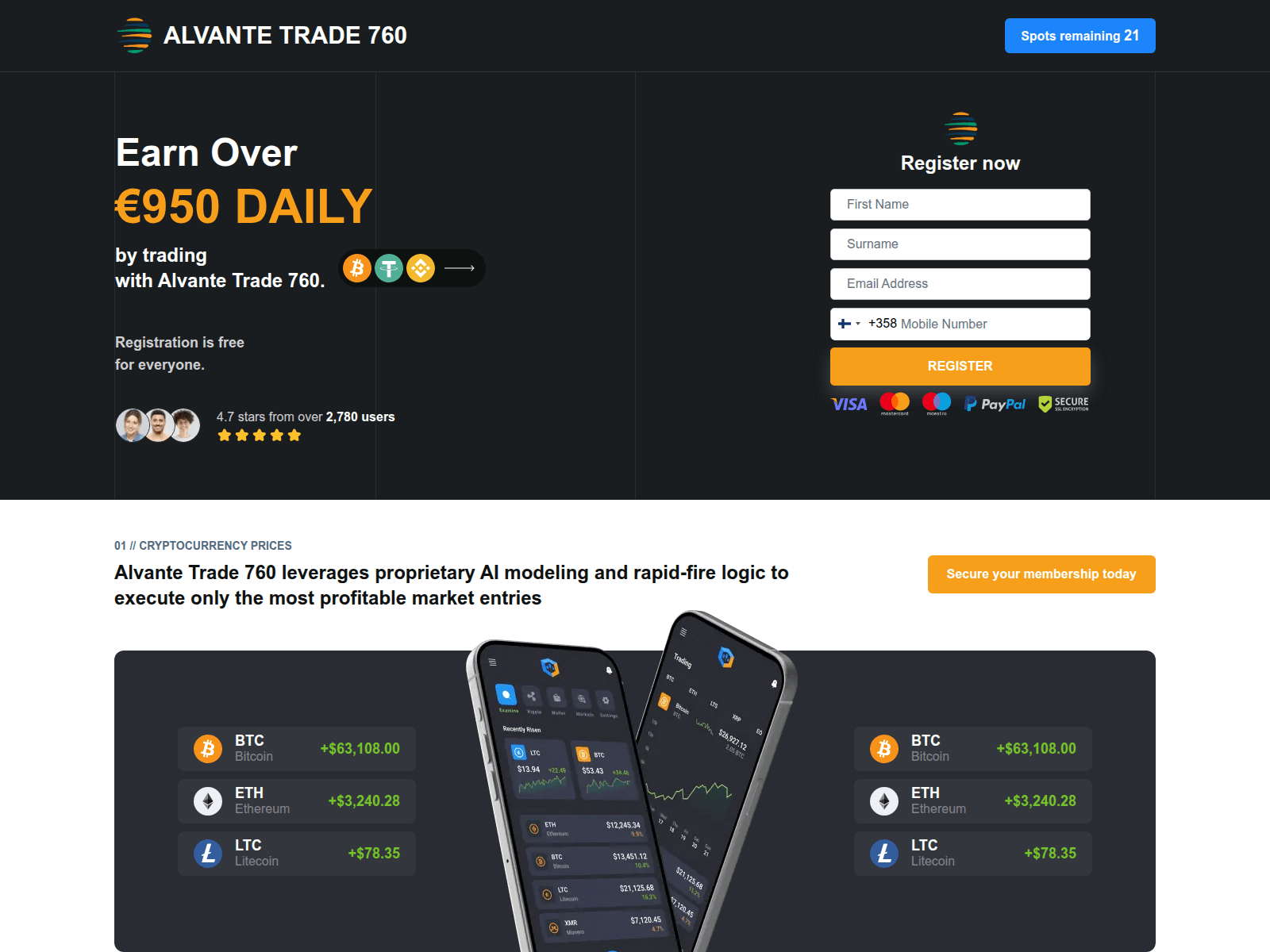 Screenshot of alvantetrade760.com