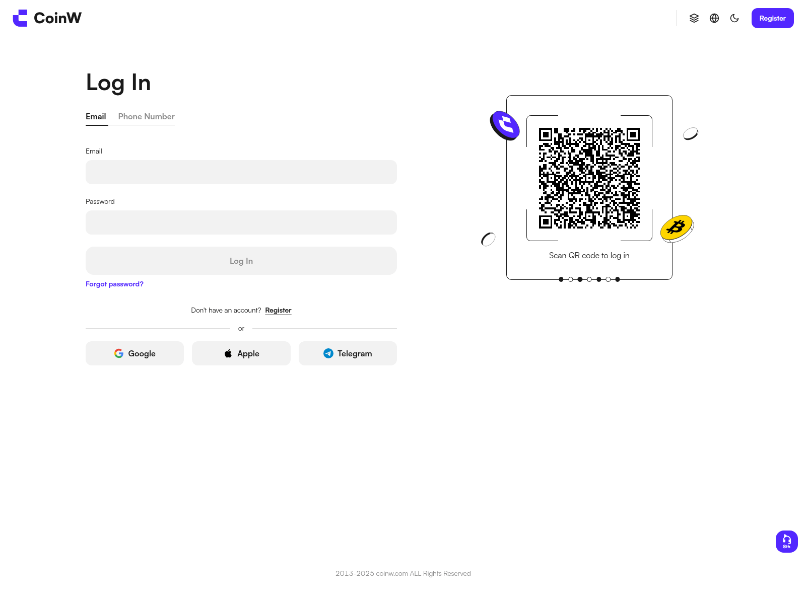 Screenshot of coinw-login.at