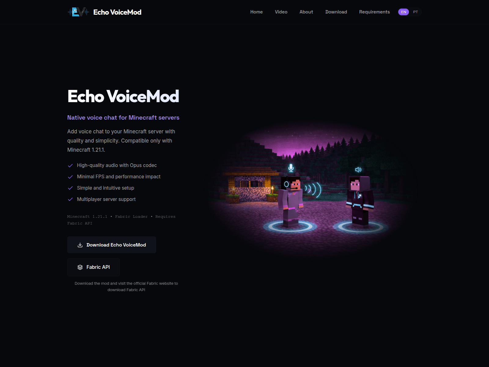 Screenshot of echovoicemod.net