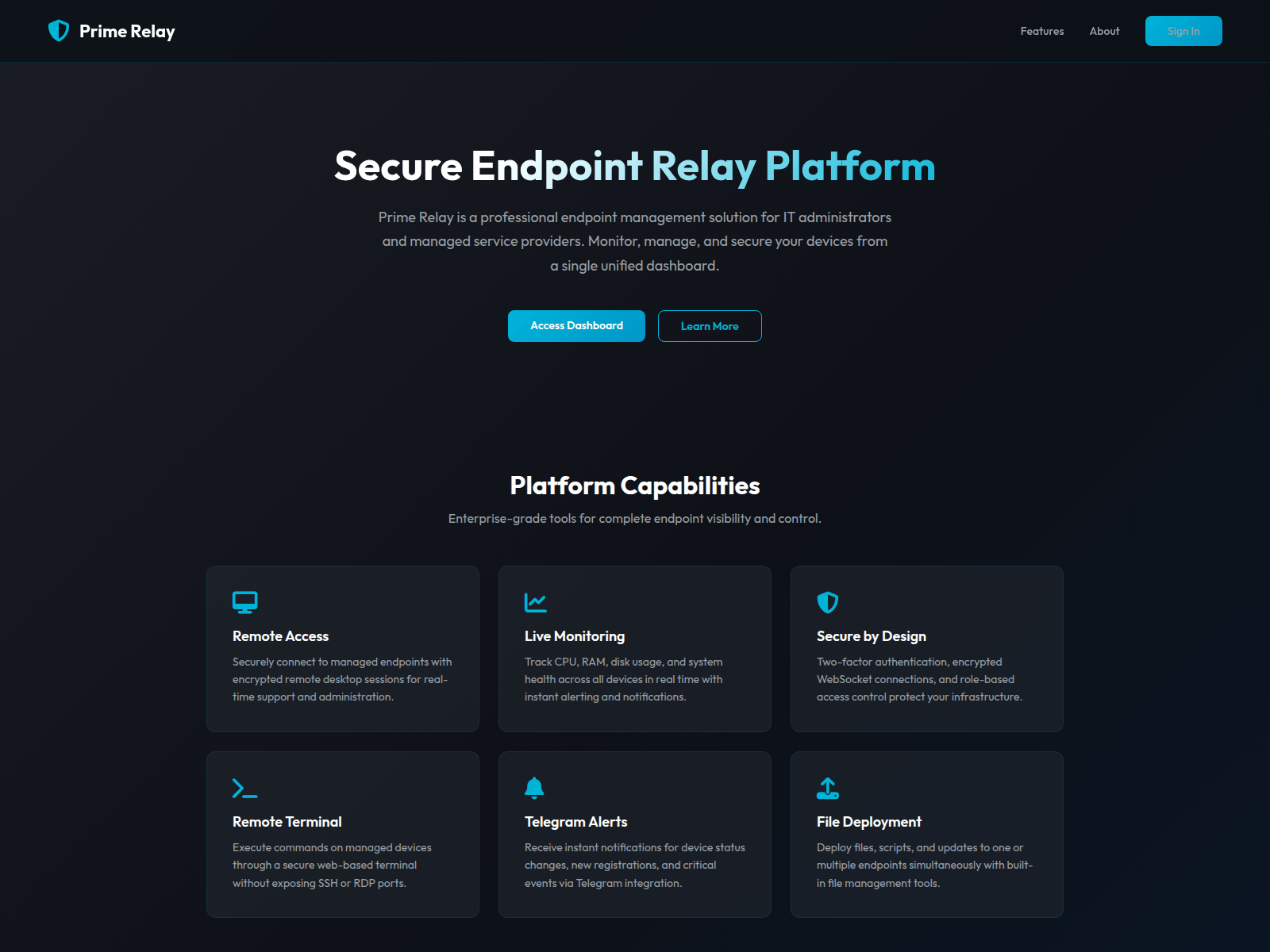 Screenshot of primerelays.com