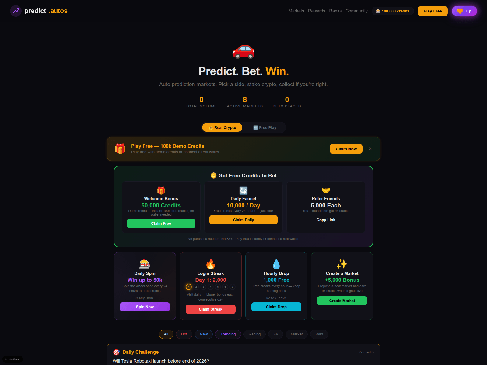 Screenshot of predict.autos
